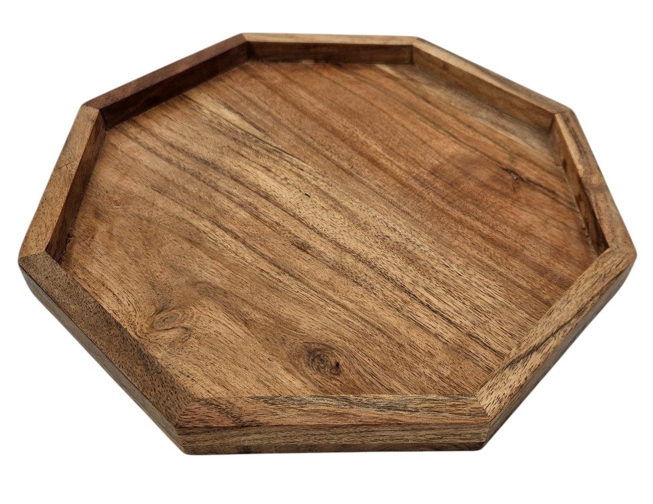 Meinposten Dekotablett Tablett Dekotablett Achteckig Akazie 25 cm Holztable günstig online kaufen