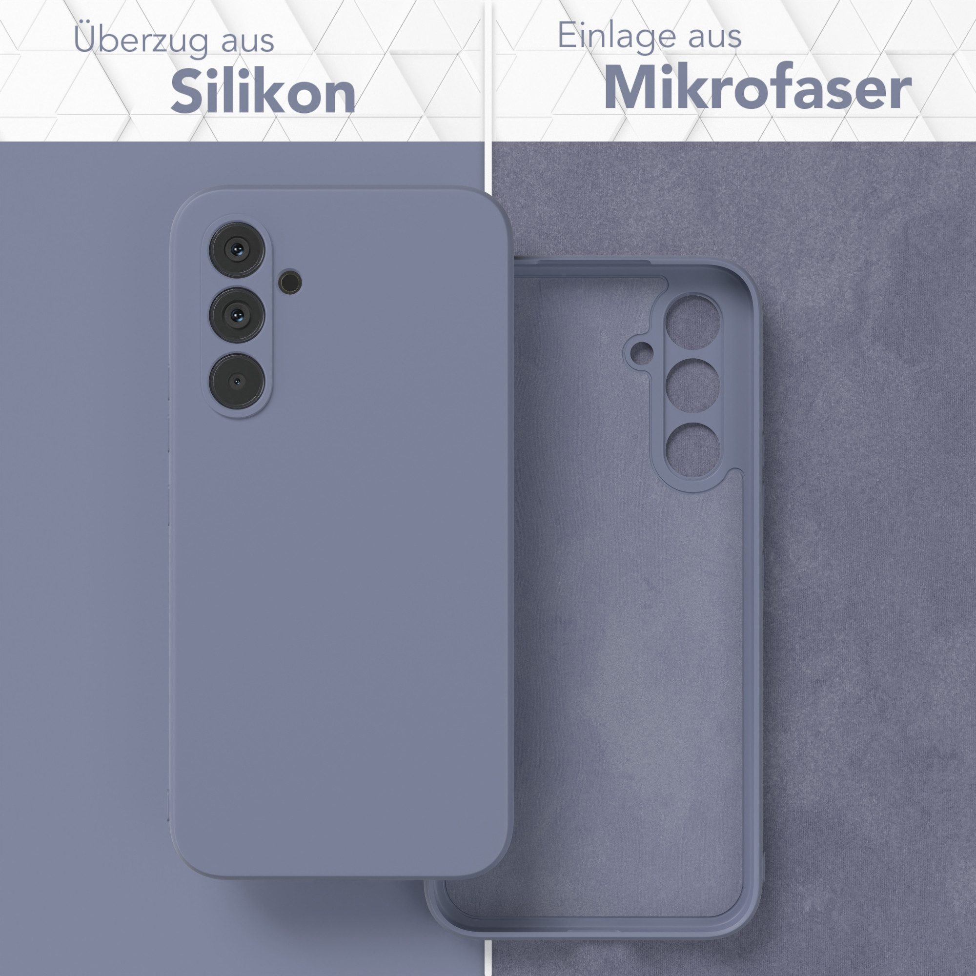 EAZY CASE Handyhülle für Samsung Galaxy A54 Hülle Silikon 6,4 Zoll, Silikon Schutzhülle mit Kameraschutz Matt Back Cover Soft Eis Blau