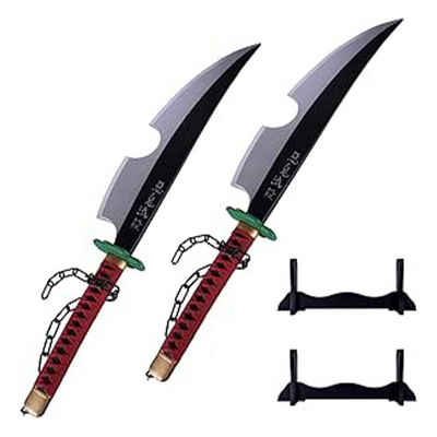 GalaxyCat Spielzeug-Schwert Nichirin Klingen von Tengen Uzui aus PU-Schaum, Schwerter & Ständer, (4-tlg), Schwerter von Uzui Tengen