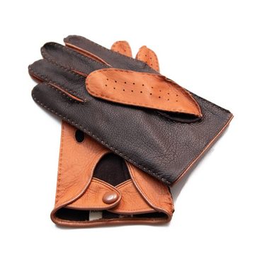 Hand Gewand by Weikert Lederhandschuhe CARLA - Hirschleder Auto-Handschuhe für Damen, handgenäht mit Touchscreen Funktion, ungefüttert