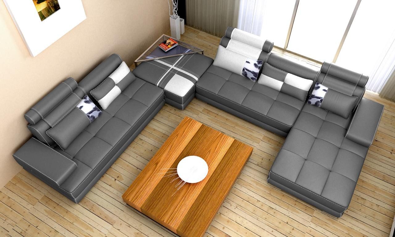 Xlmoebel Wohnlandschaft Designer-U-Form-Ecksofa mit hochwertiger Polsterung in modernem Design, Hergestellt in Europa