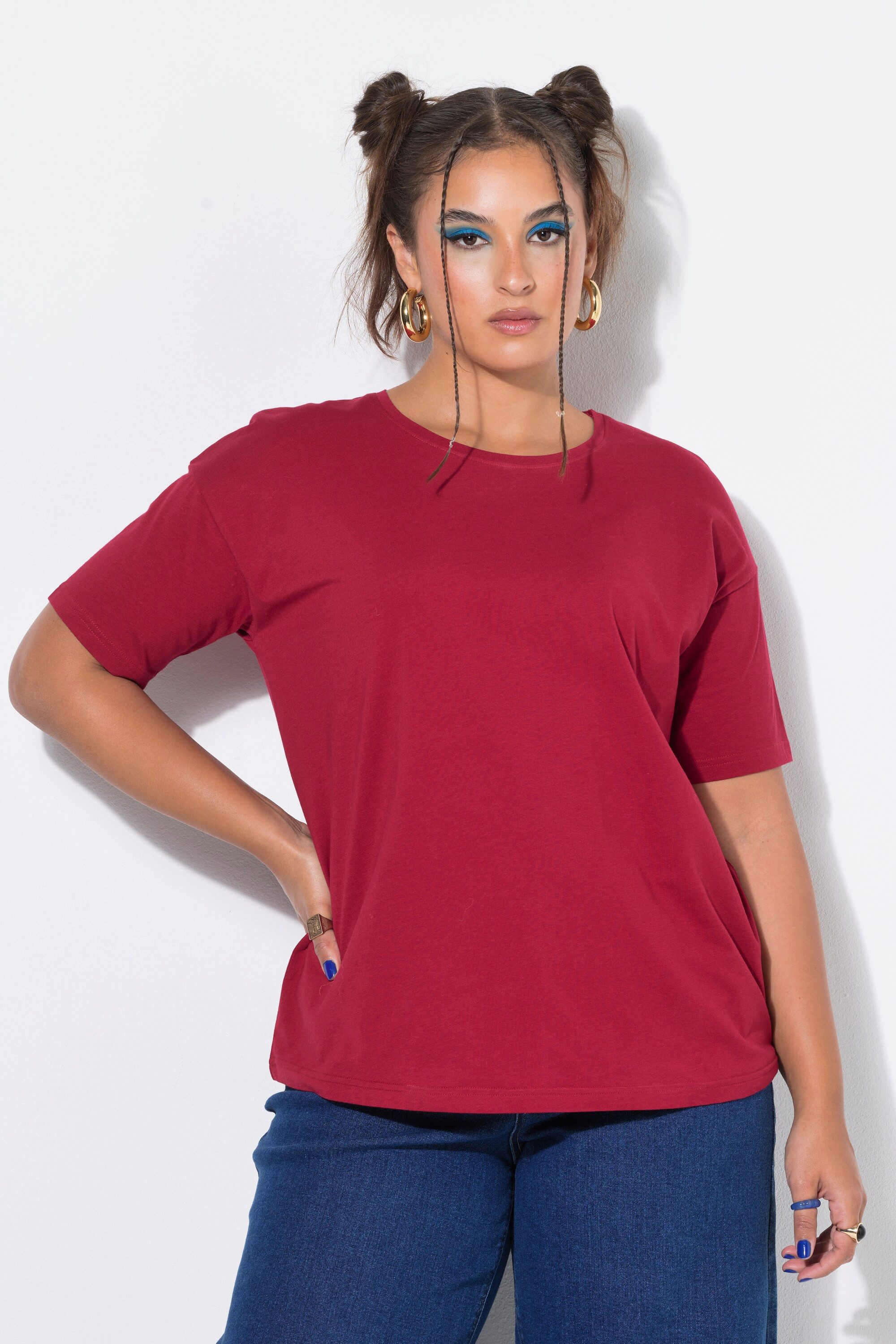 Studio Untold T-Shirt Basic-Shirt Relaxed Shape überschnittene Schultern
