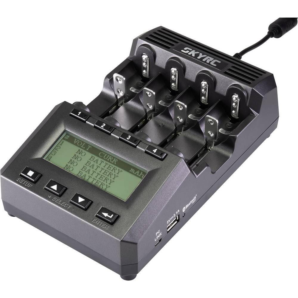 SkyRC Rundzellen-Ladegeraet mit App-Controll SK-100083 Rundzellen-Lader (Akku-Defekt Erkennung, Auffrischen / Regenerieren, Entladefunktion)