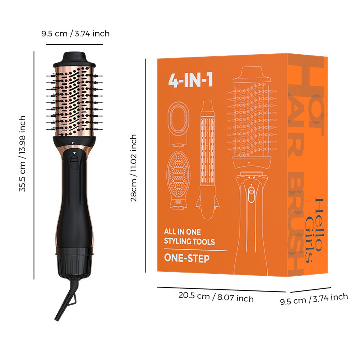 REDOM Haarglättbürste 5-in-1 Warmluftbürste Multistyler Glättbürste Haarstyler, mit Ionenpflege Antifrizz Volumen Für Glätten Trocknen Volumen Locken