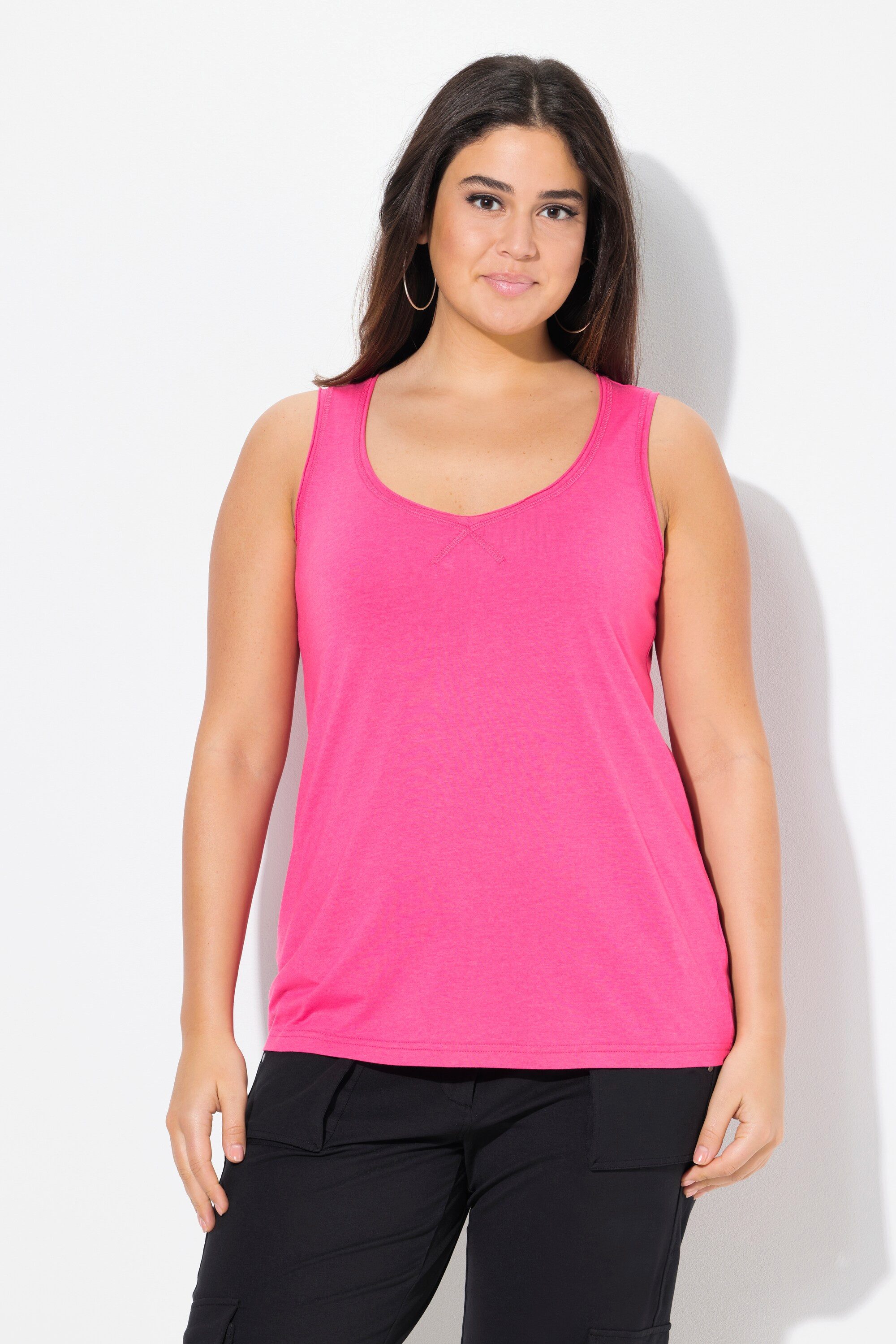 Ulla Popken Longtop Top Modalmix Herzausschnitt günstig online kaufen