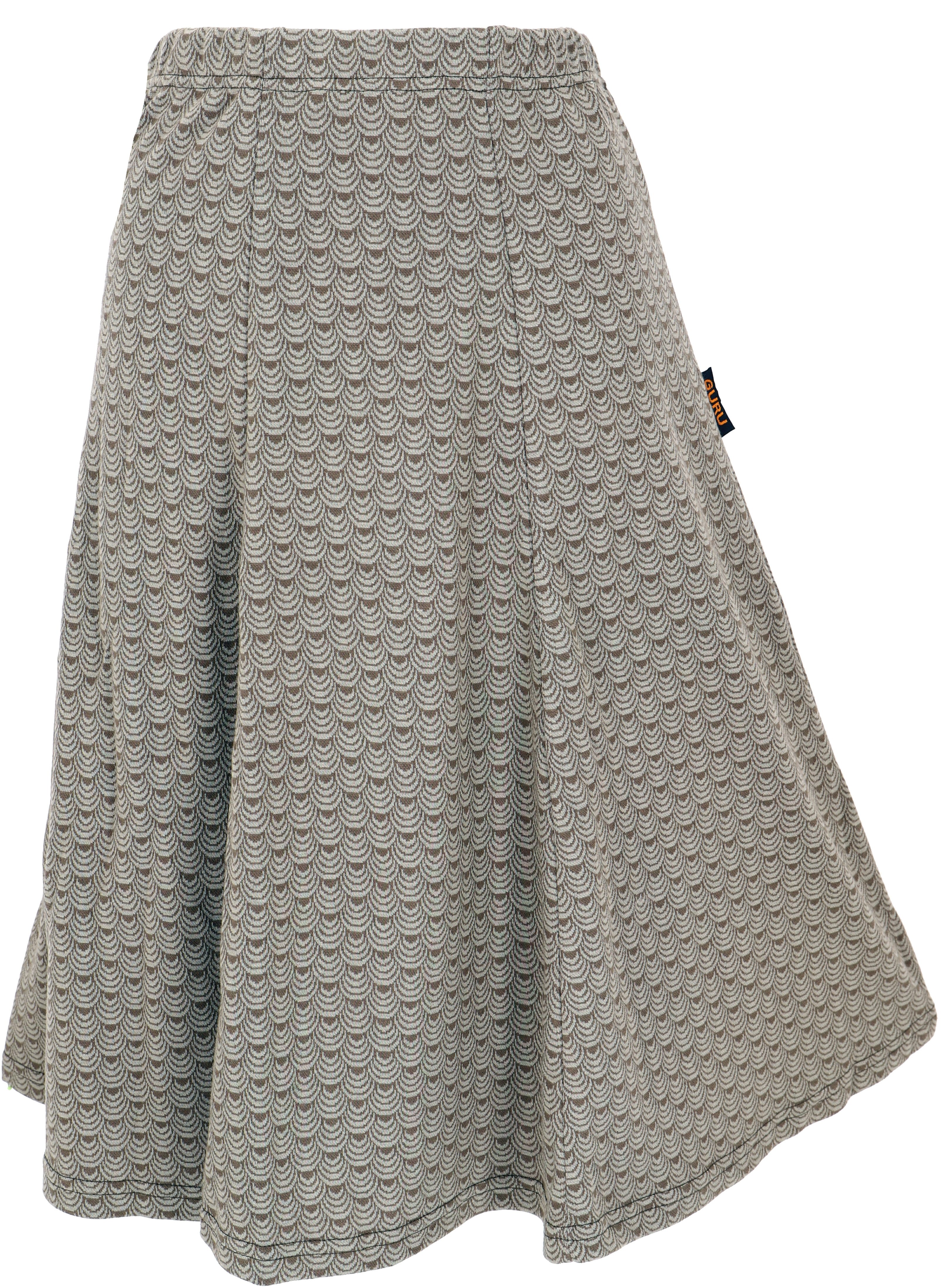 Guru-Shop Minirock Rock aus Bio-Baumwolle, Jacquard Rock - taupe Ethno Styl günstig online kaufen