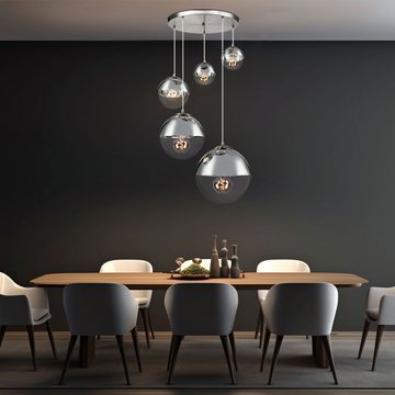 etc-shop LED Pendelleuchte, Leuchtmittel inklusive, Warmweiß, Design Decken Pendel Leuchte Kugel Strahler Wohn Zimmer Hänge