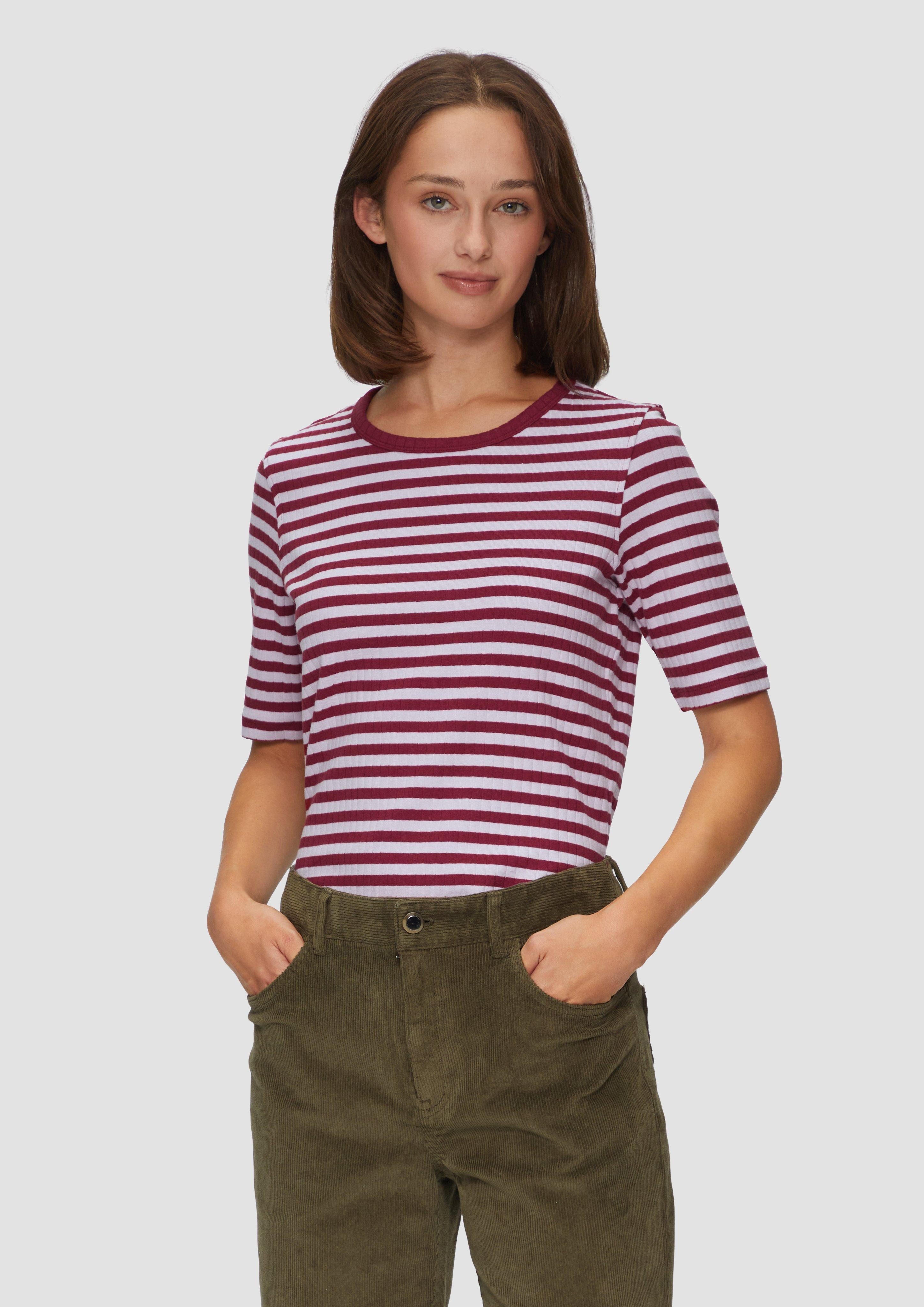 s.Oliver Kurzarmshirt Geripptes Shirt mit halblangen günstig online kaufen