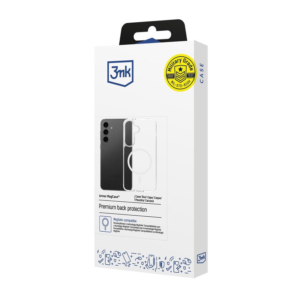 3MK Smartphone-Hülle Handyhülle Schutzhülle Rückschale, MagSafe-kompatibel, Military Grade, verstärkte Ecken
