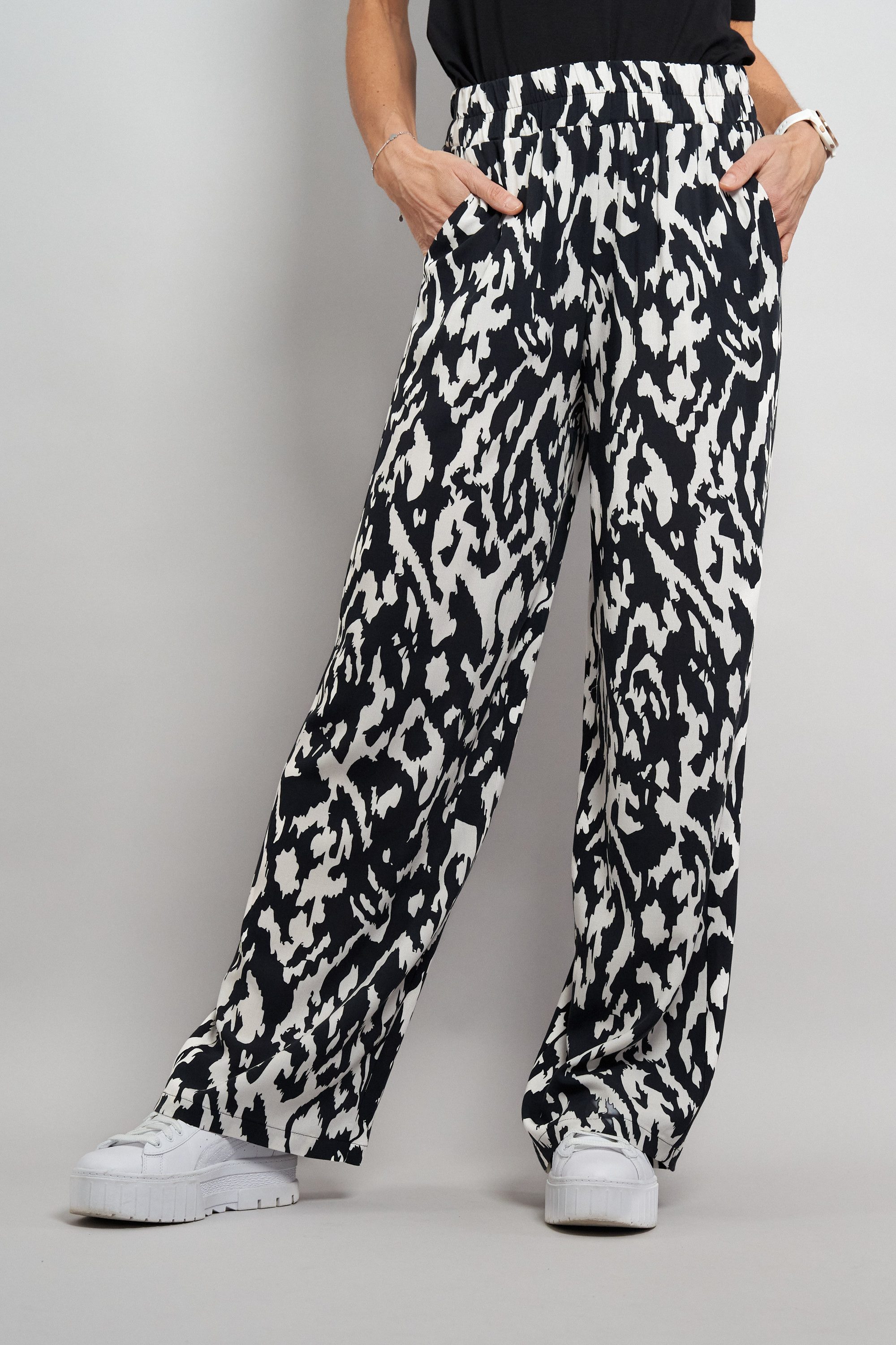 Seidel Moden Stoffhose Otto exclusiv mit grafischem Muster und weitem Bein - MADE IN GERMANY