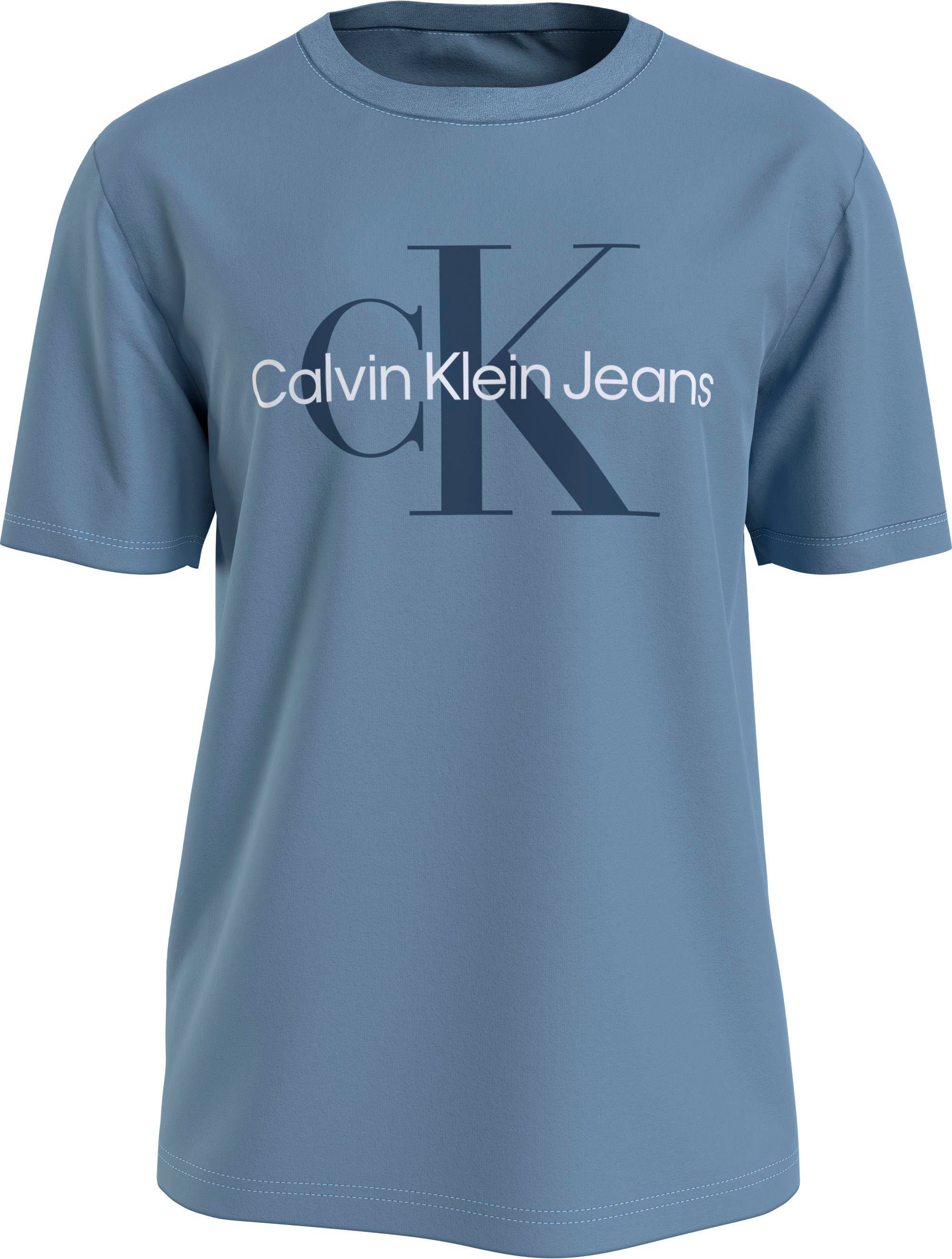 T-Shirt auf Logoschriftzug mit der Brust Calvin Klein Calvin Iceland Blue Klein MONOLOGO Jeans SEASONAL TEE