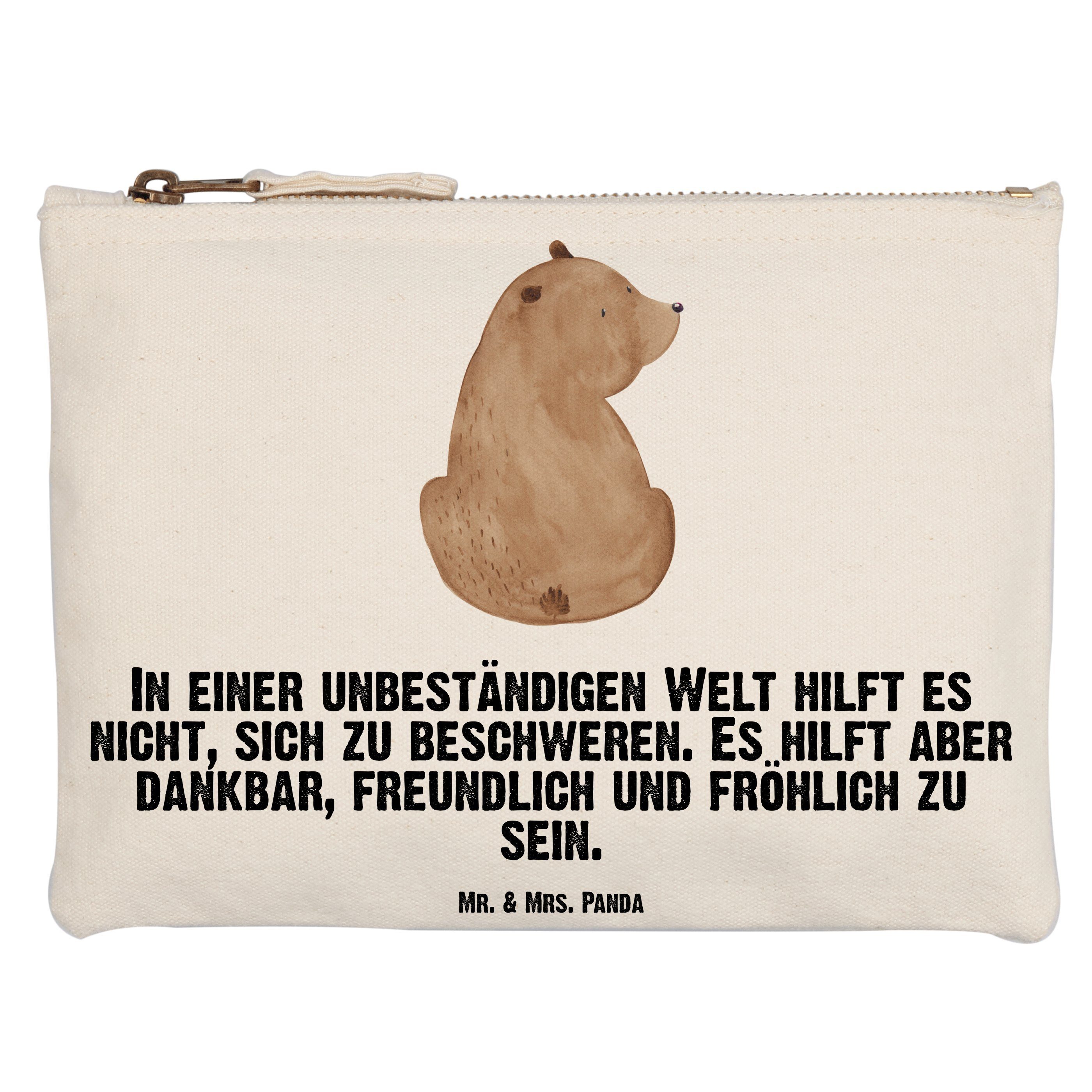 Mr. & Mrs. Panda Kosmetiktasche Grösse XL Große Bär Schulterblick - Weiß - Geschenk, Schminktasche, K (1-tlg)