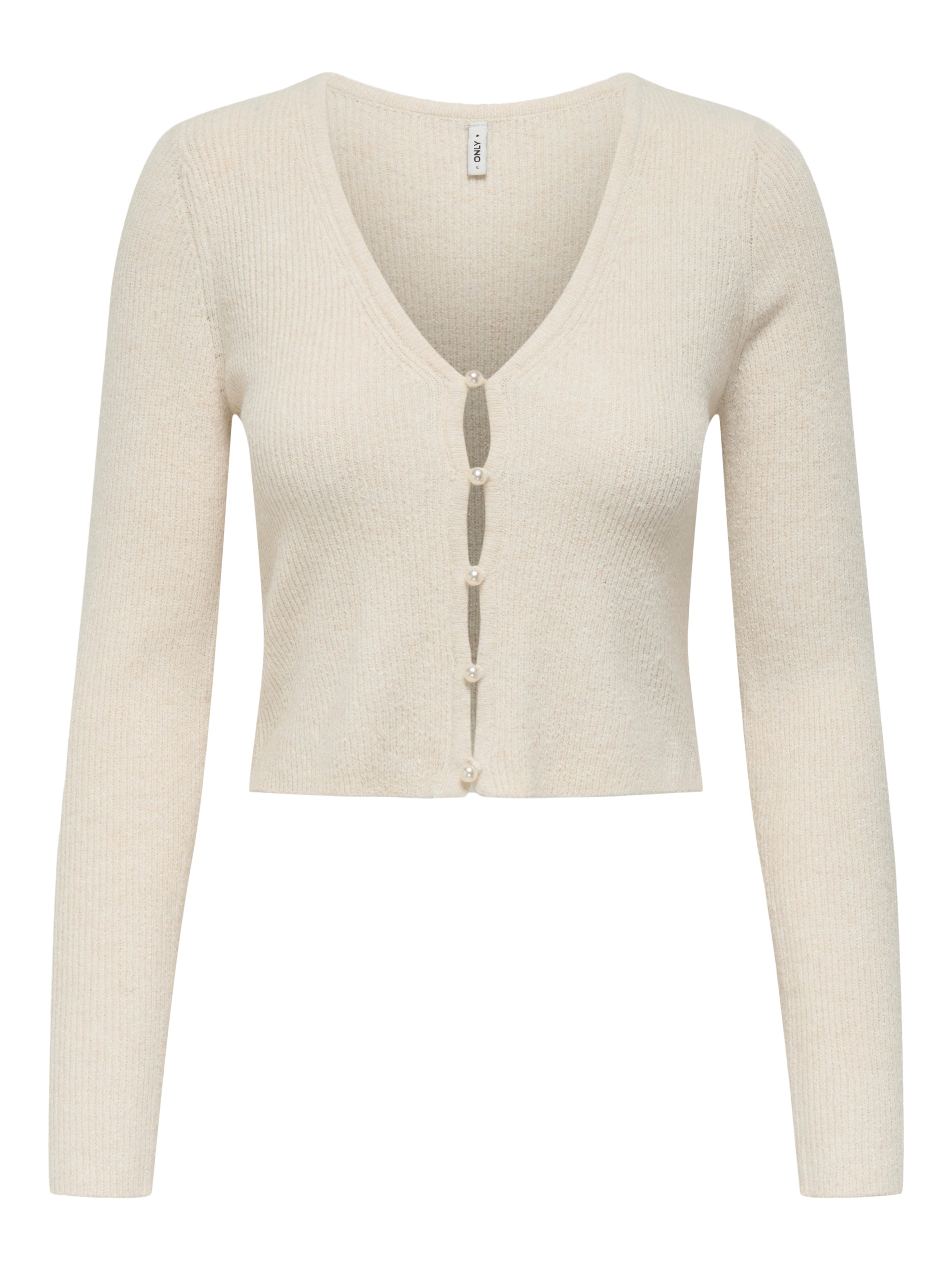 ONLY Strickpullover ONLRICA LIFE LS VNECK PEARLCARD KNT günstig online kaufen