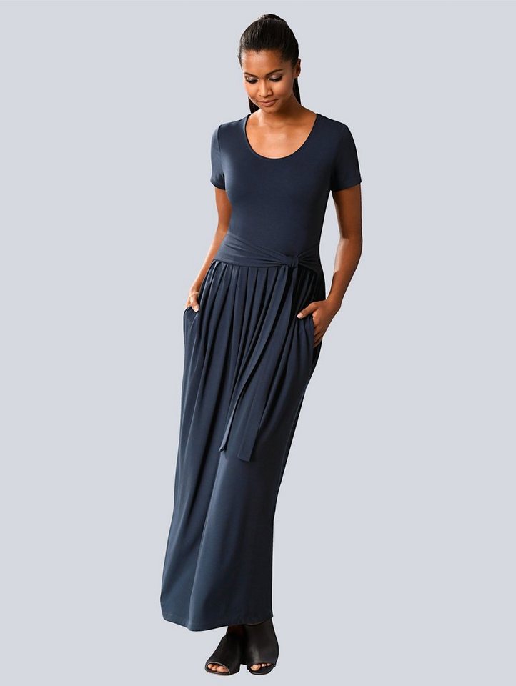 Alba Moda Kleid mit ausgestelltem Rockteil in blau