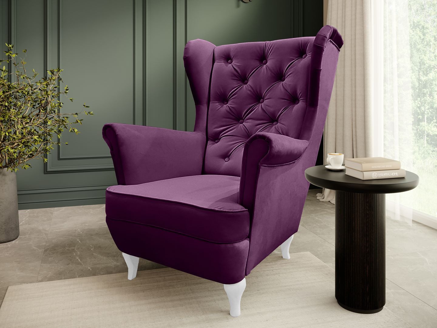 Beautysofa Ohrensessel Sessel FALCO Chesterfield Wohnzimmersessel günstig online kaufen