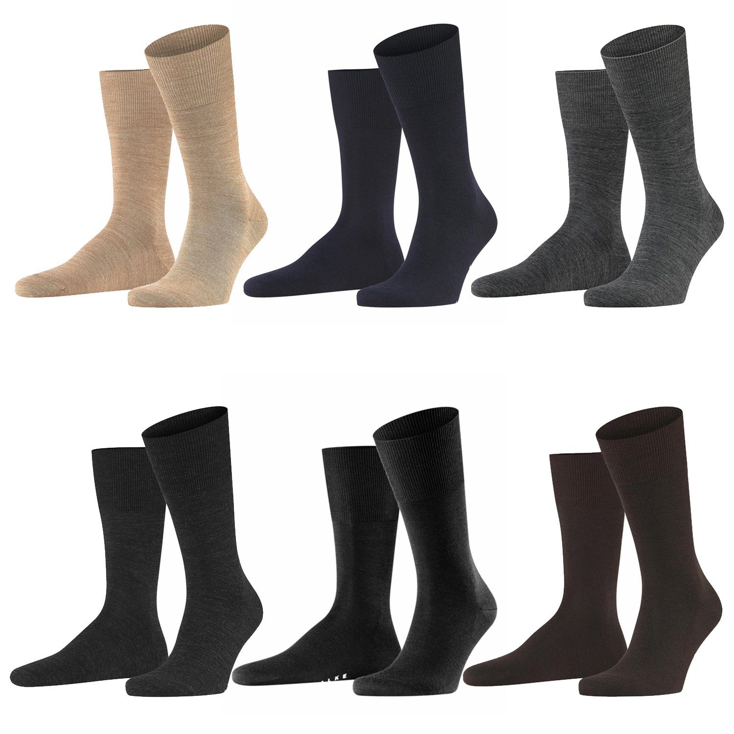 FALKE (3-Paar) 3080 3P Kurzsocken Melange Airport Anthrazit SO