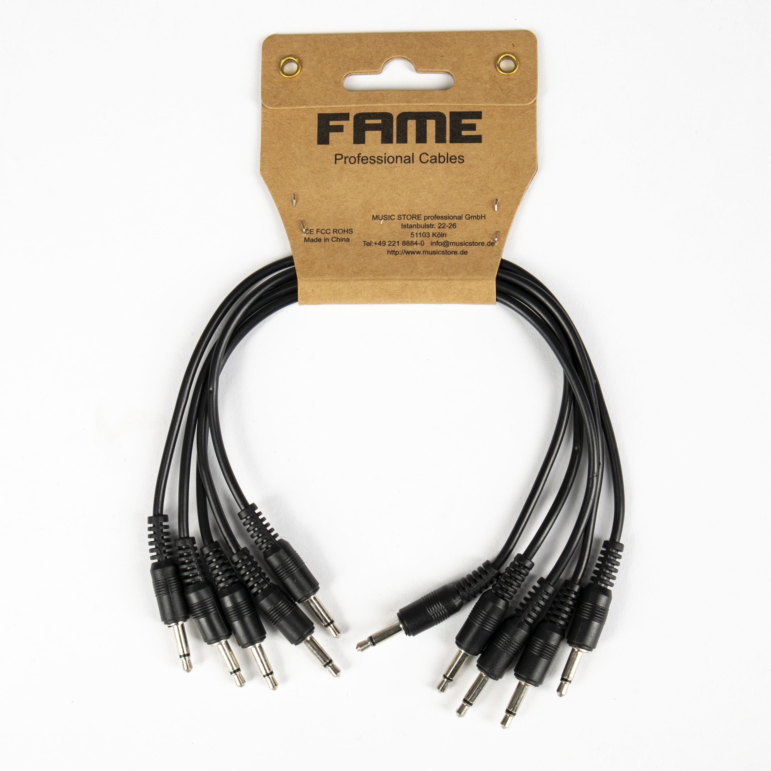 MUSIC STORE Synthesizer (Eurorack Patchkabel 30cm 5er Set Schwarz 35mm Mono-Klinkenstecker, Modular Synthesizer, Patchkabel Modular Synth), Eurorack Patchkabel, 30cm, 5er Set, Schwarz, 3,5mm