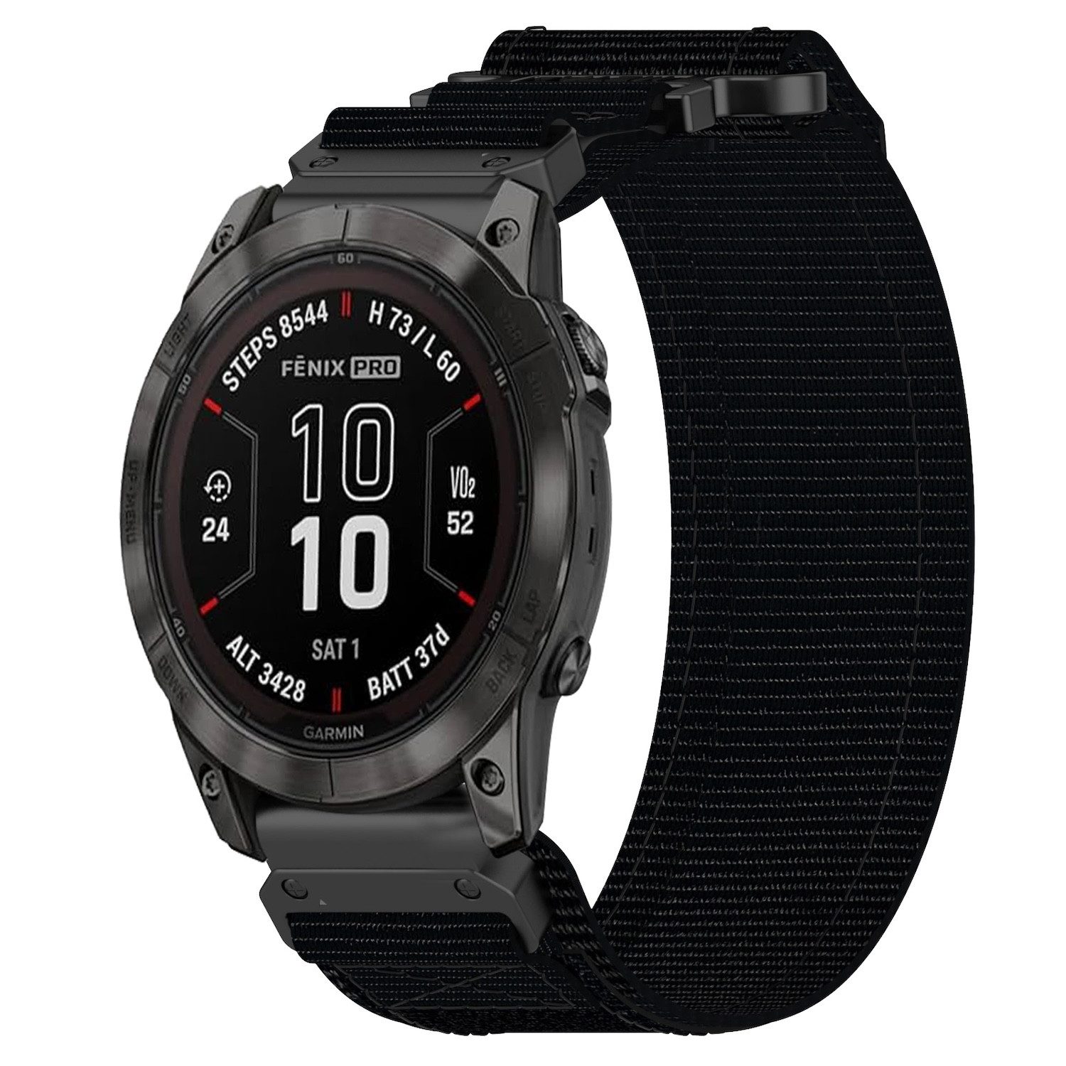 Wigento Smartwatch-Armband Für Garmin Fenix 7 Pro Elastisches hochwertiges Nylon Ersatz Arm Band