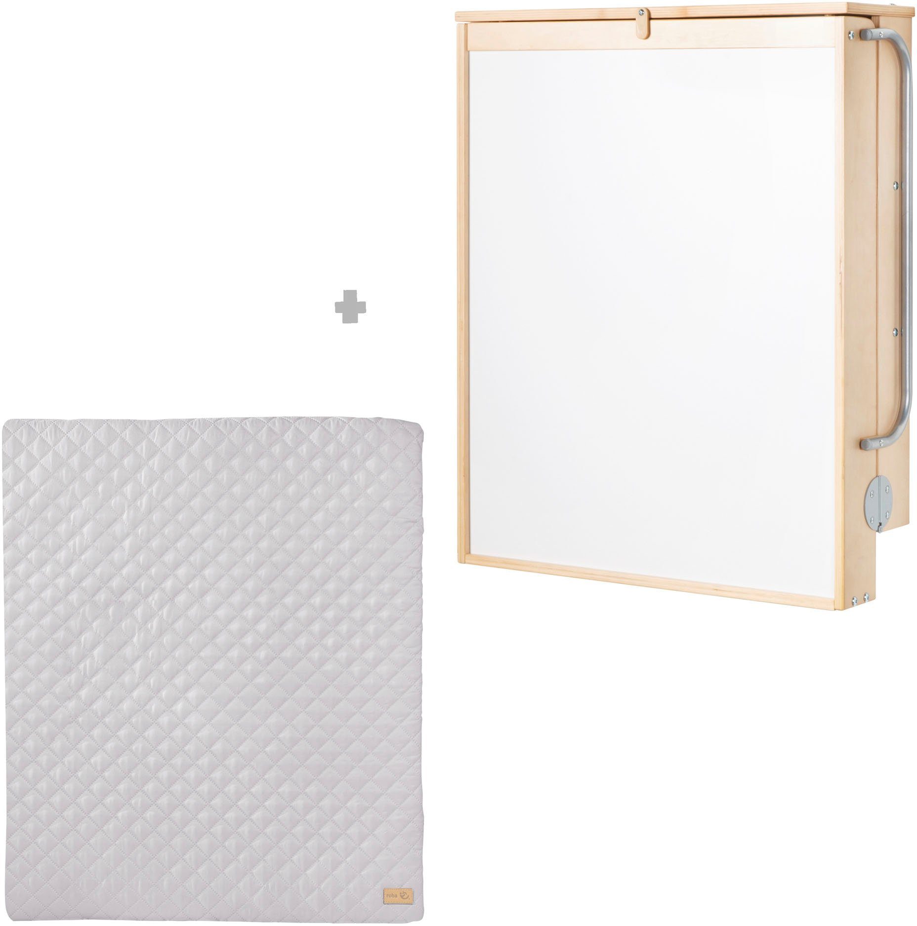 roba® Wickelregal Wandwickelregal klappbar, inkl. Wickelunterlage roba Style grau, zur Montage an die Wand – Bild 2 von 5