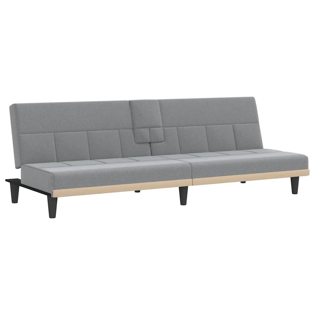 vidaXL Sofa Schlafsofa mit Getränkehaltern Hellgrau günstig online kaufen