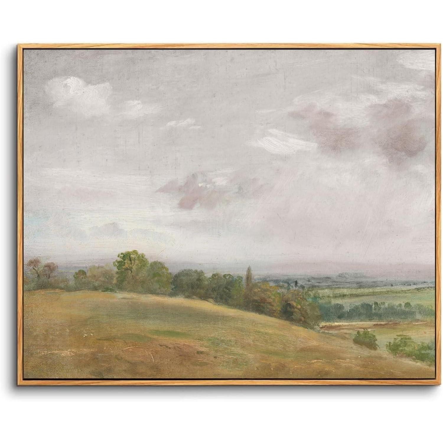 hyidecorart Bild mit Rahmen Vintage Leinwandbilder mit Holzrahmen 20x25 cm Landschaft Deko