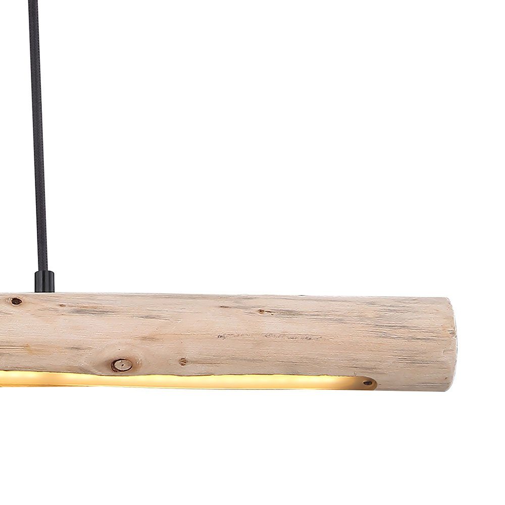 Warmweiß, Lampe Holz verbaut, hängend LED Pendelleuchte, LED-Leuchtmittel Hängeleuchte Holz fest Pendelleuchte lang etc-shop Holzlampe