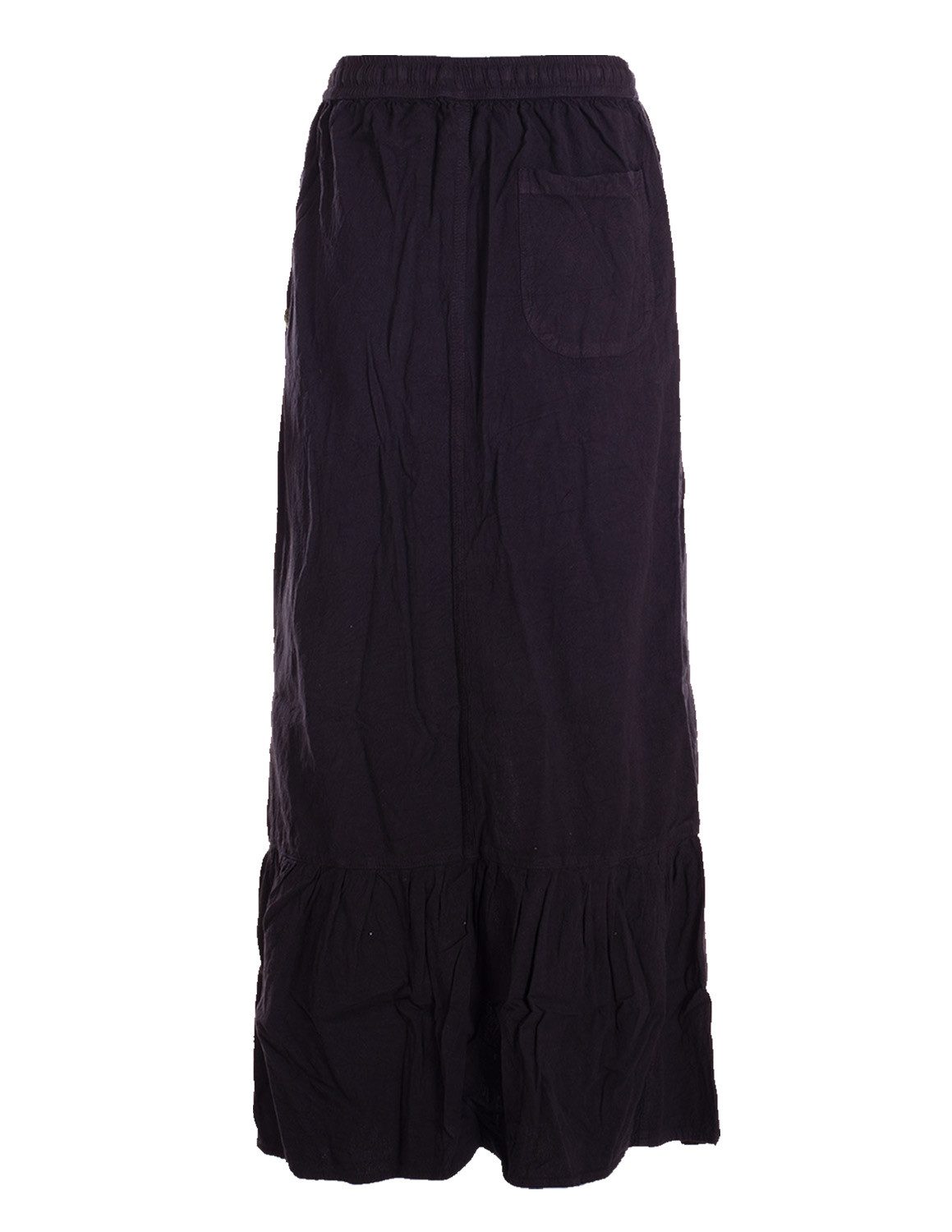 Vishes Maxirock Damen langer Rock Baumwolle Casual elastischer Bund mit Tas günstig online kaufen