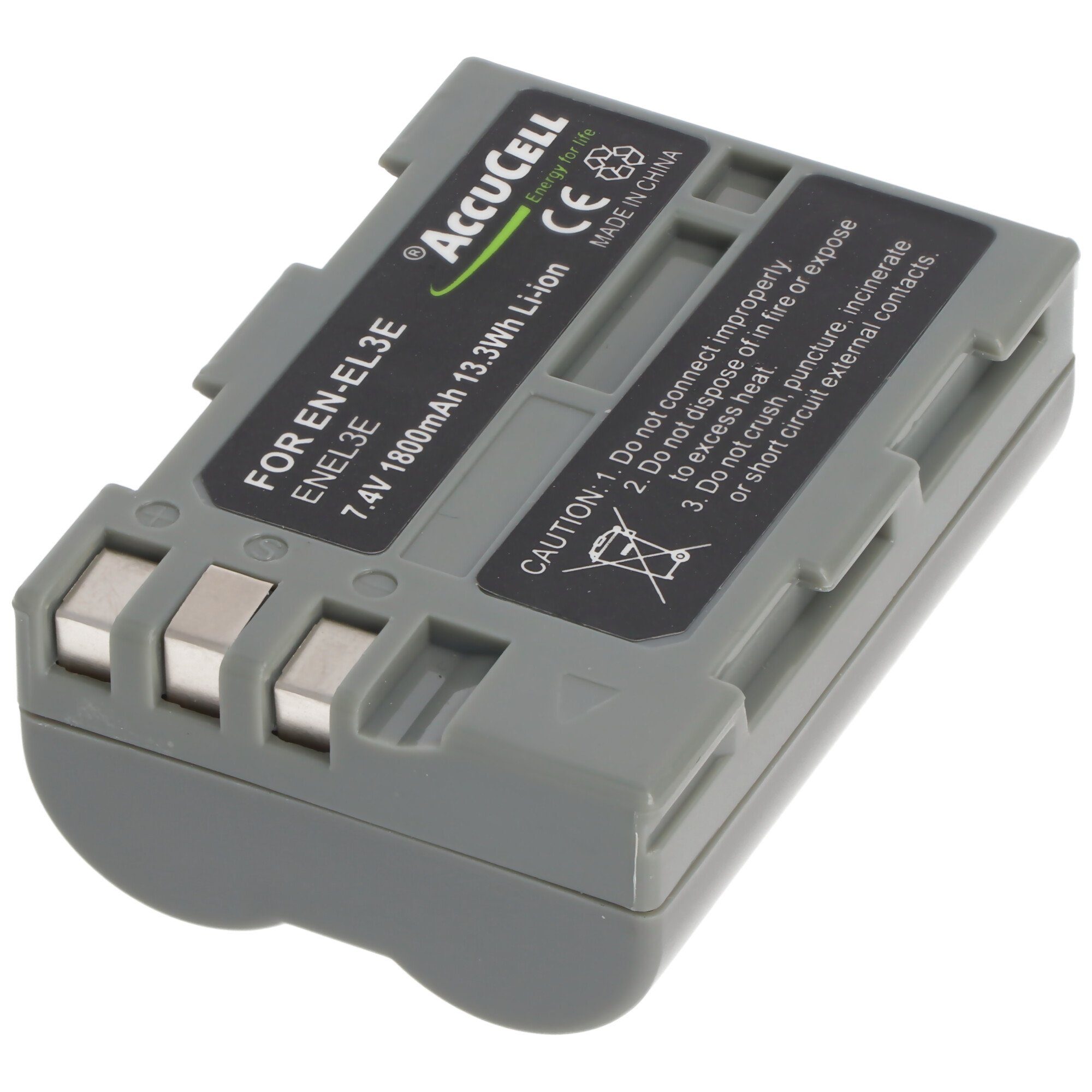 AccuCell Akku passend für Nikon Akku 1800mAh 5850 mAh V) D200, (7,4