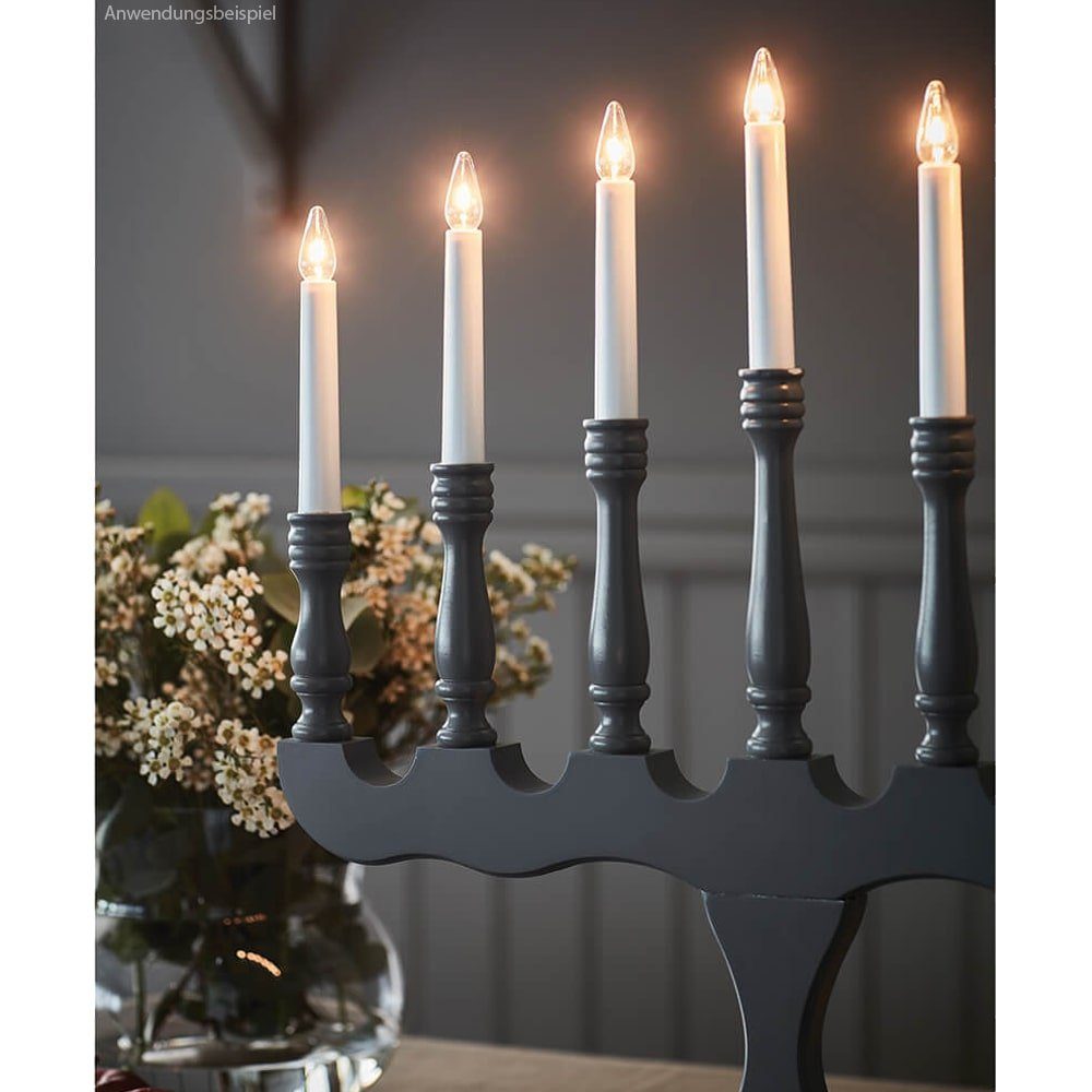 cm grau Schalter weiß Holz HOME HOBBY 49x56 & 7-flammig & Weihnachtsbeleuchtung Kerzenhalter matches21