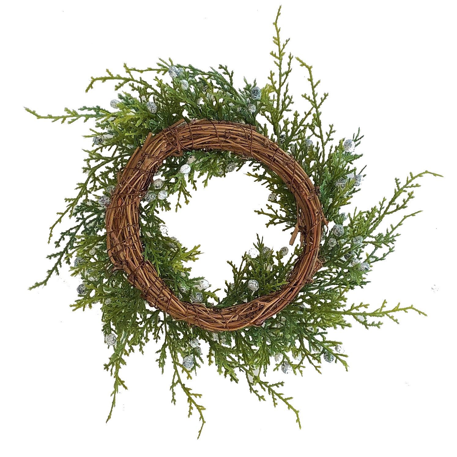 Kunstkranz Künstlicher Wacholderkranz mit Beeren 22 - 25cm, Gasper
