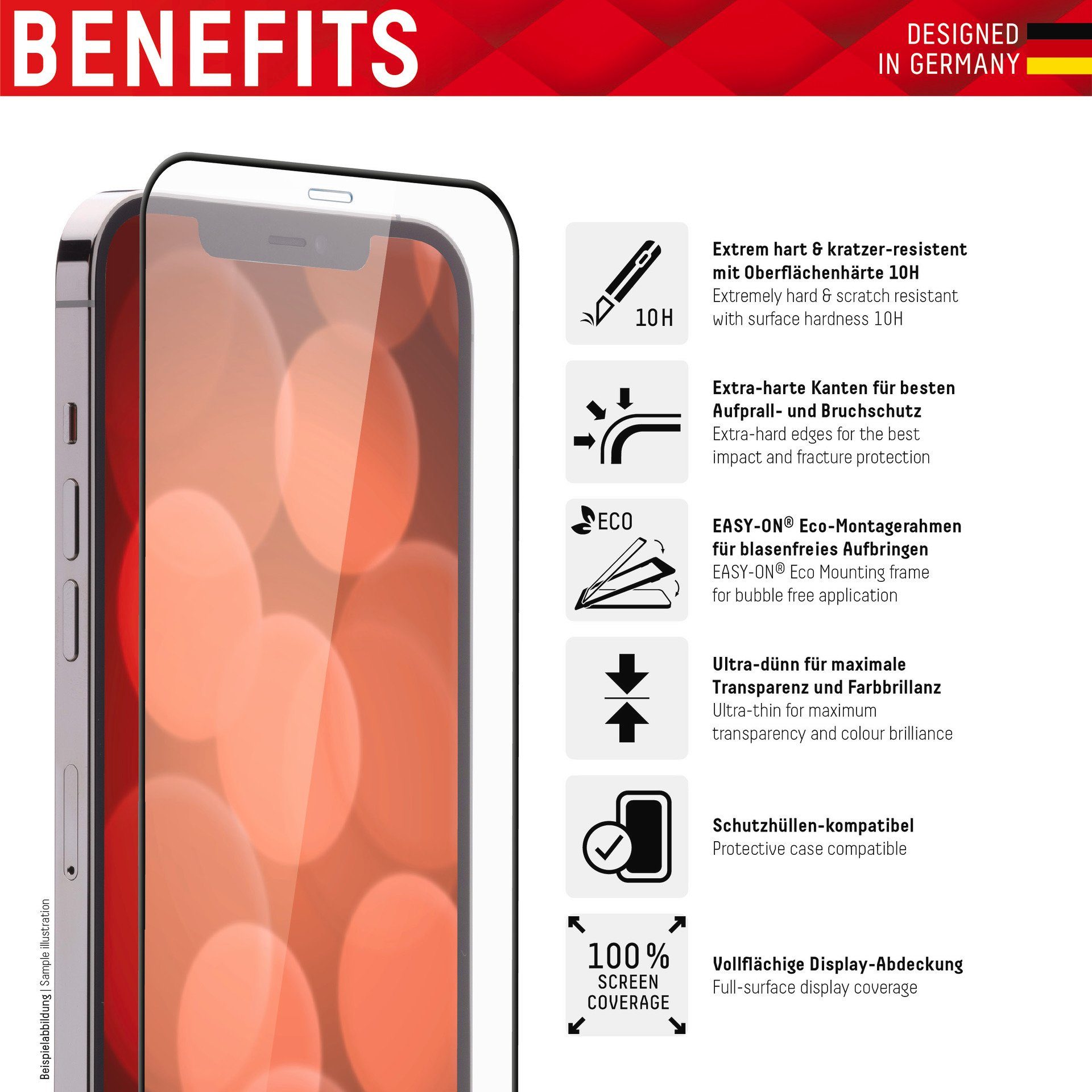 Displex Displayschutzglas Real Glass FC - iPhone 13/13 Pro/14 für Apple iPhone 13/13 Pro, Apple iPhone 14, Apple iPhone 16e – Bild 3 von 5