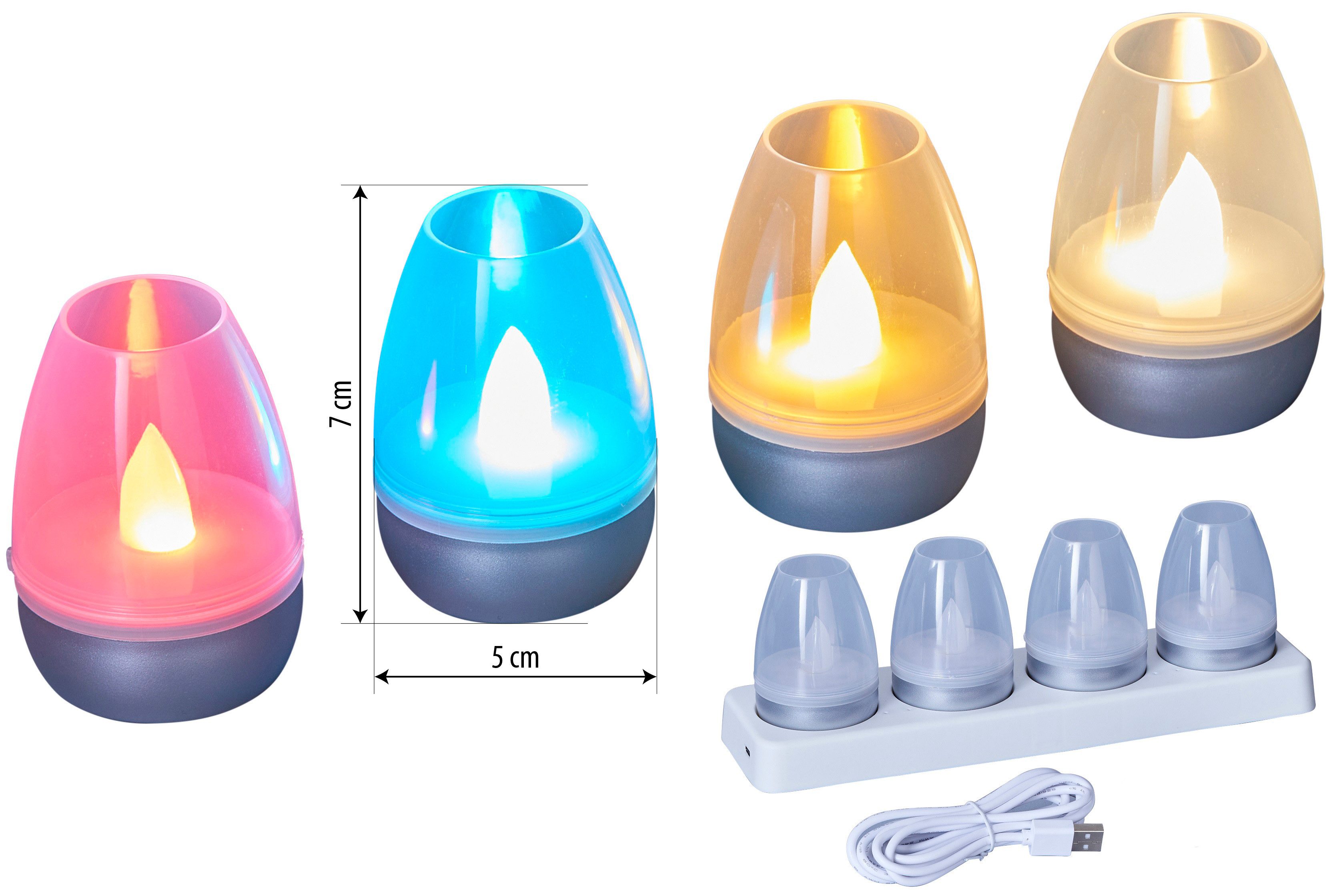 Northpoint LED Dekolicht LED Akku Lounge Lights Kabellos für Innen und Außen RGBW Flackereffekt