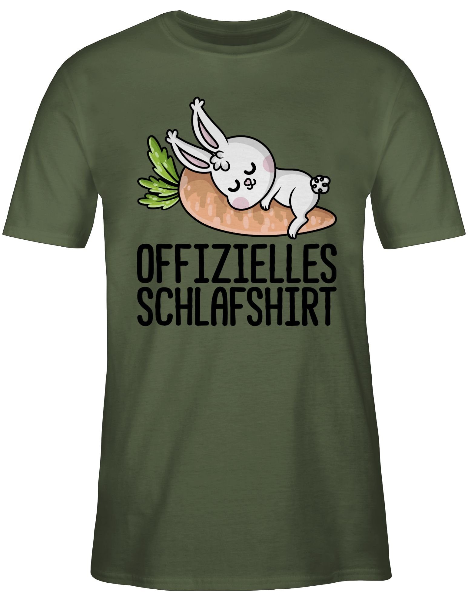 Offizielles Statement 02 mit T-Shirt schwarz Grün Army Shirtracer Sprüche Hase Schlafshirt