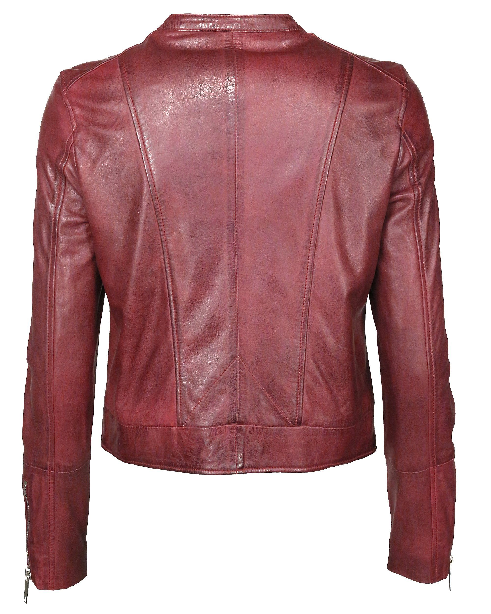 Maze Lederjacke Grenada wine