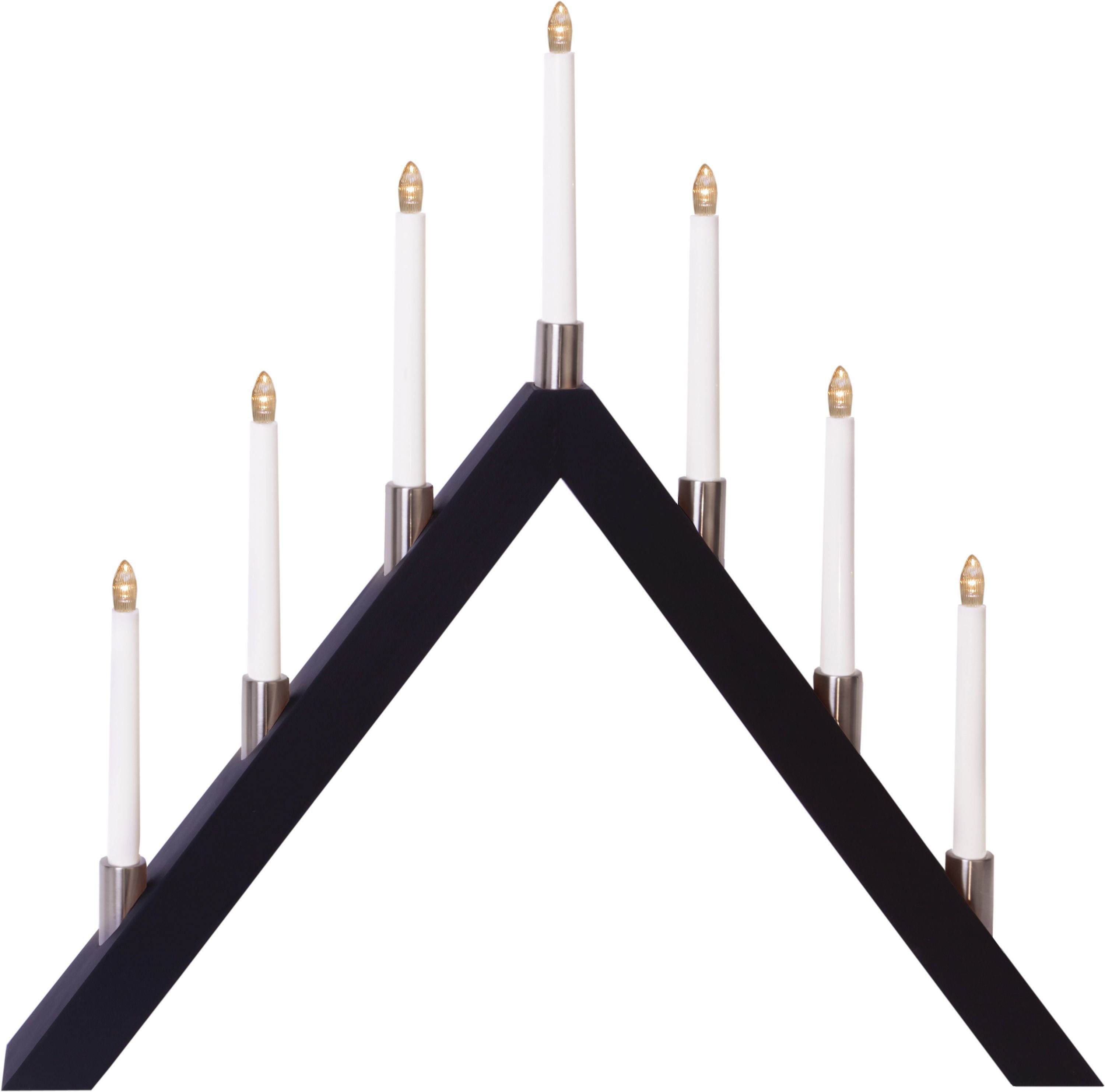 STAR TRADING Fensterleuchter Star LED-Fensterleuchter "Tall-A", 7-flammig, schwarz