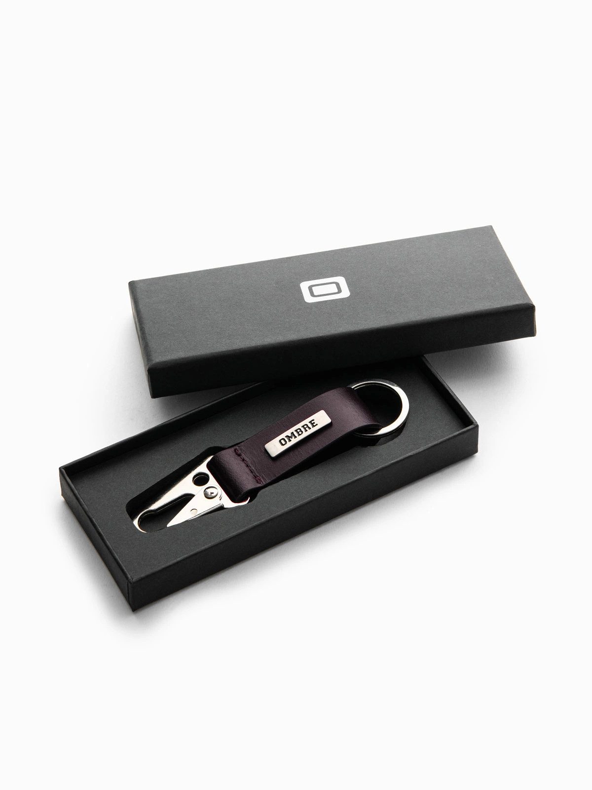OMBRE Schlüsselanhänger mit Gravur Schlüsselanhänger aus Leder für Herren mit Metallstift