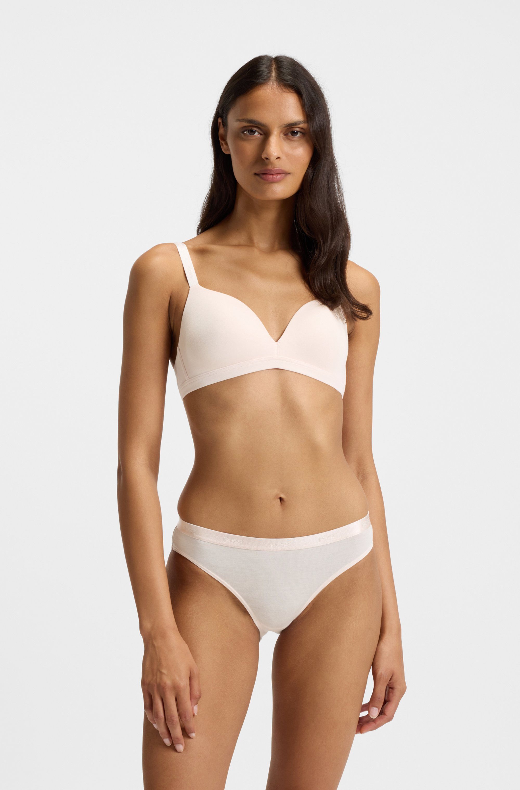 BOSS Triangel-BH TRIANGLE PADDED CI mit BOSS Schriftzug auf den Trägern