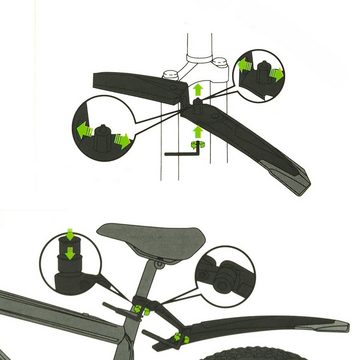 MidGard Schutzblech Fahrrad E-Bike (Set, Vorne & Hinten) für 24-29 Zoll Spritzschutz MTB (2 St)