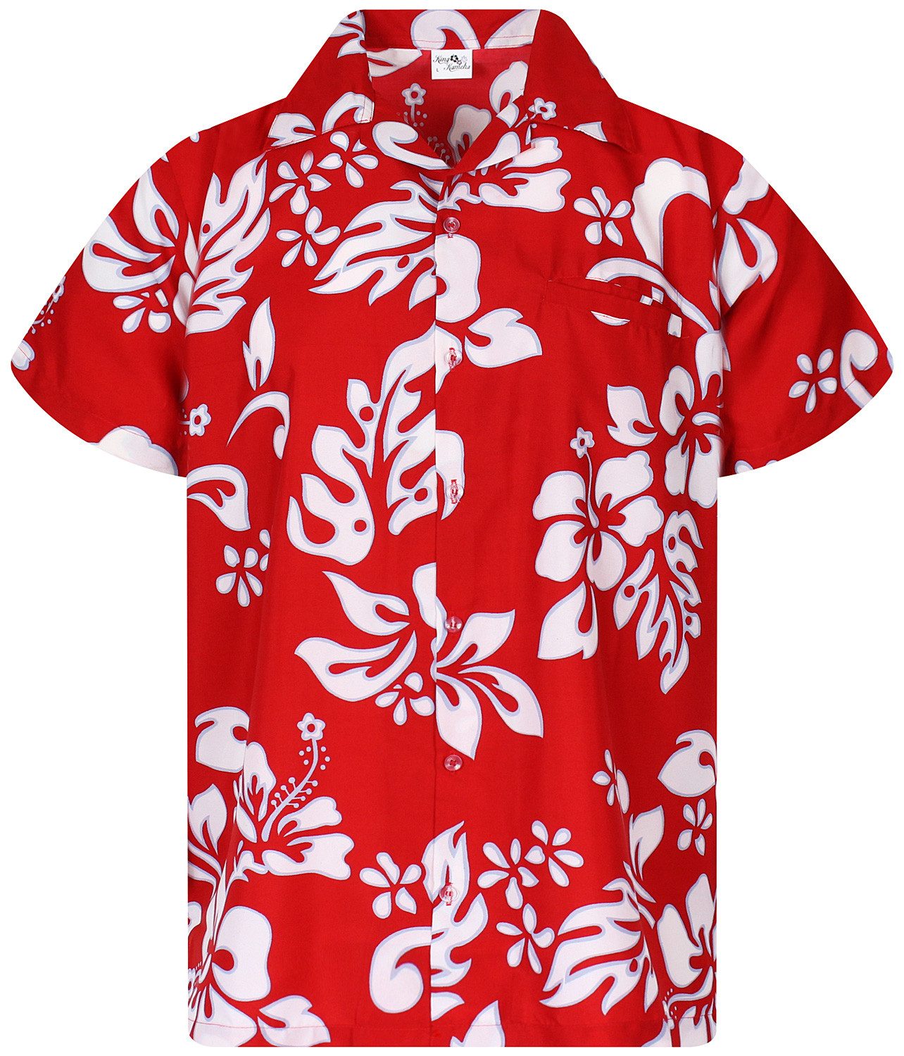 King Kameha Hawaiihemd Hibiscus Funky Hawaii-Hemd Herren Kurzarm Front-Tasc günstig online kaufen