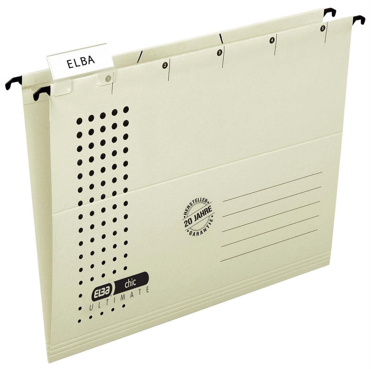 ELBA Hängehefter Chic A4 - 5er Pack Chamois Recycling-Karton