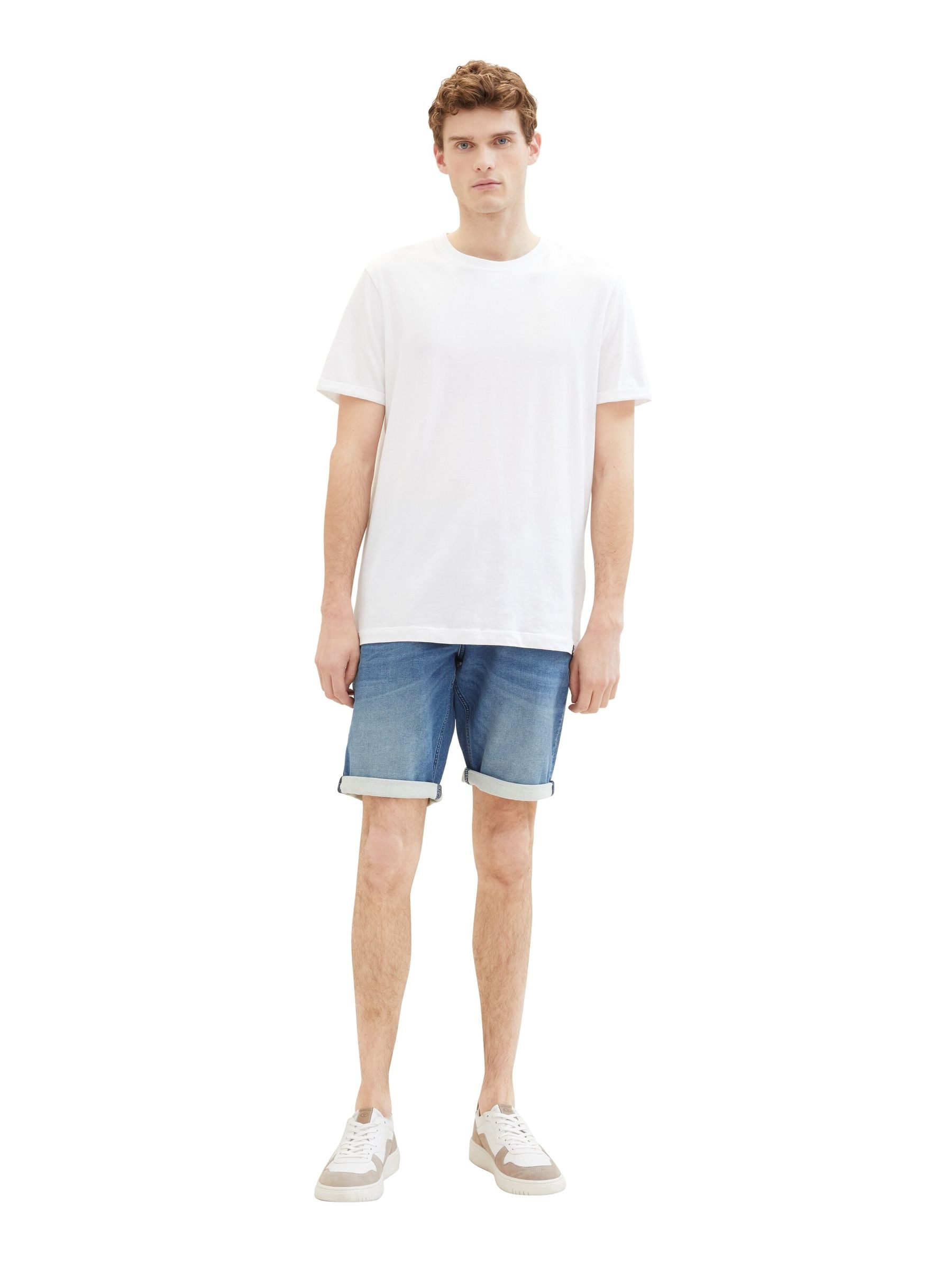 TOM TAILOR Jeansshorts Jeans Lässige Denim für Herren Baumwolle unifarben elastisch Reißverschluss casual-Style