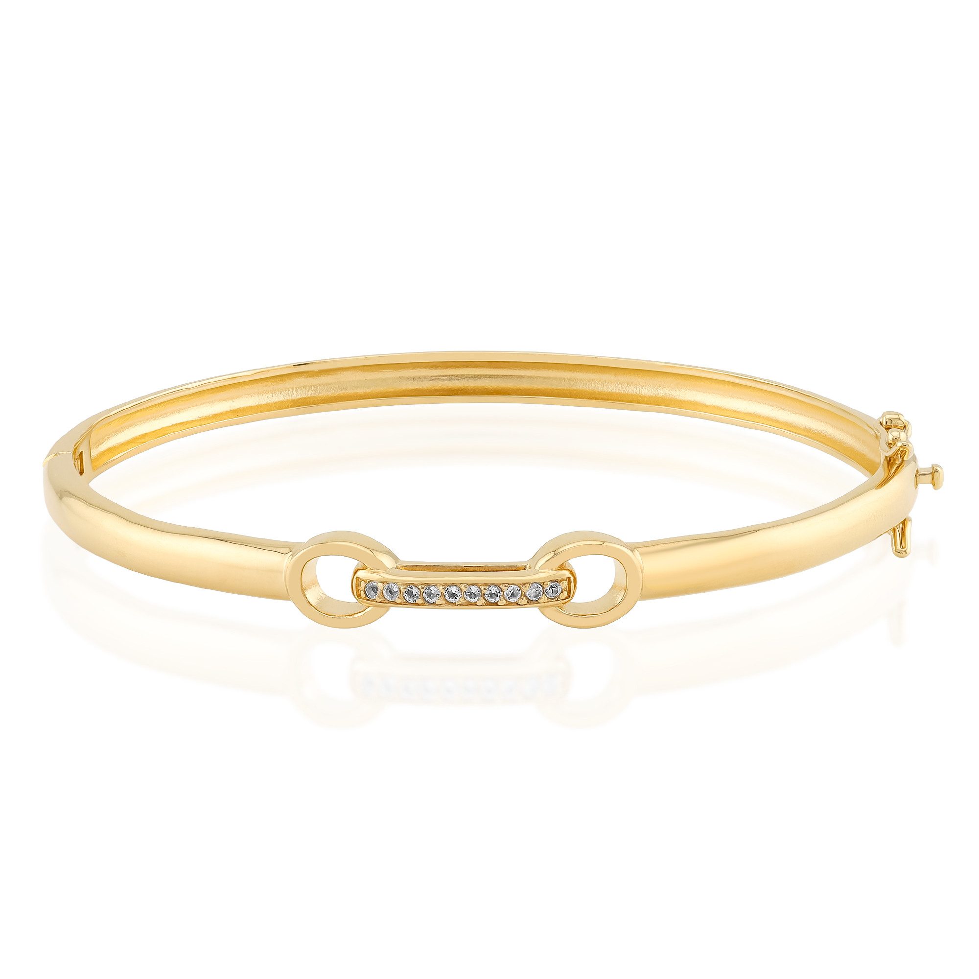 Cavill Silberarmband Armreif aus vergoldetem Silber mit weißem Topas (1-tlg)