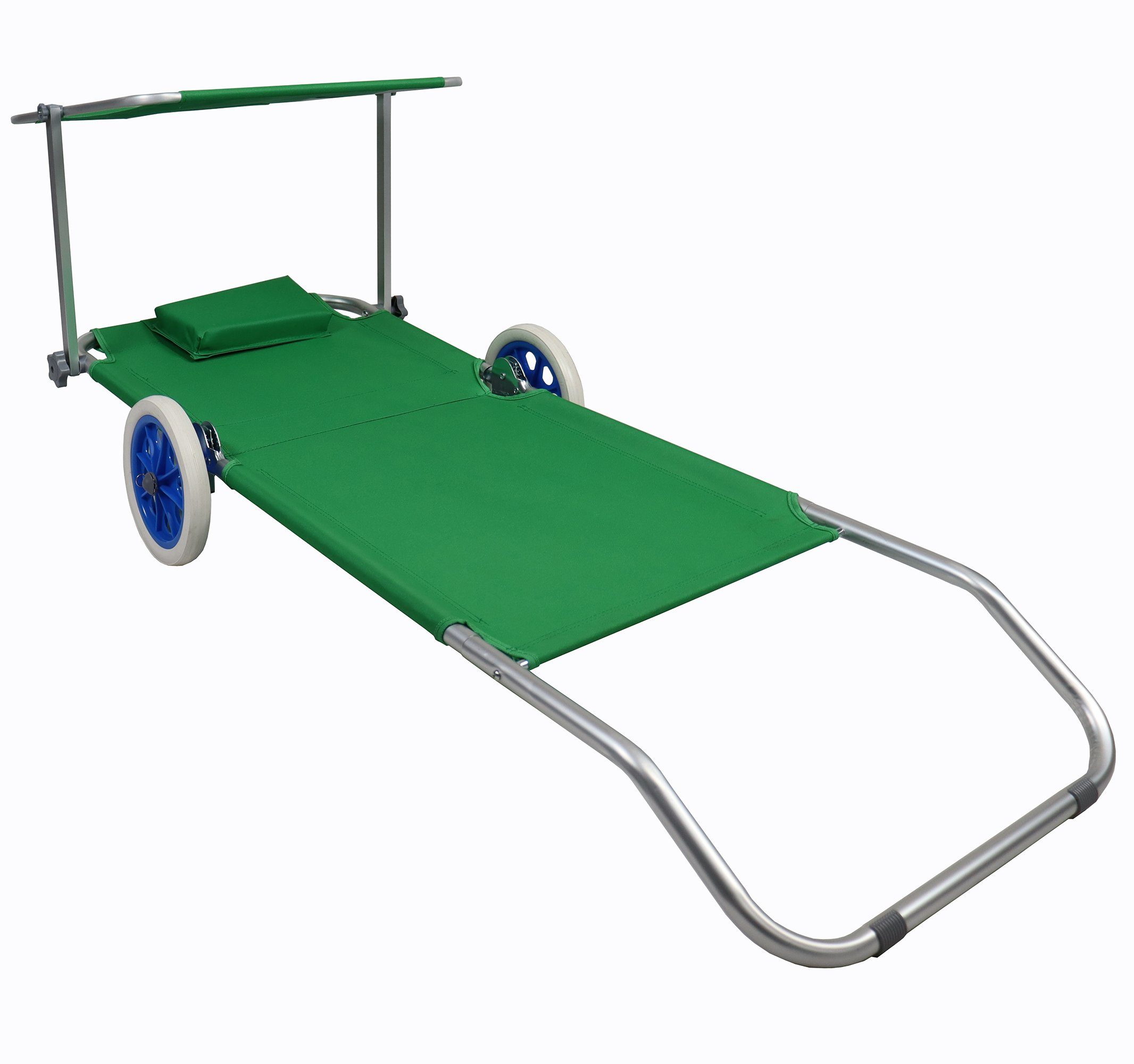 VCM Gartenliege Bindox B. 65 x T. 165 x H. 16 cm, 1, klappbar, Strandliege Rollen, leicht Liegestuhl Sonnendach, Relaxliege – Bild 3 von 5
