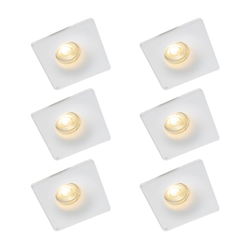 Qazqa LED Einbaustrahler 102695, ohne Leuchtmittel, GU10, Gips, 1-flammig