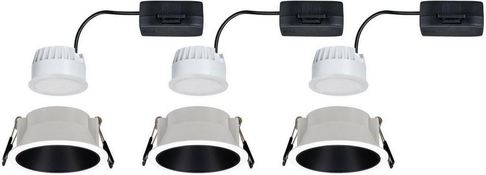 Paulmann LED Einbauleuchte Cole, mehrere Helligkeitsstufen, LED wechselbar,  Warmweiß, Blendfreie Design-Einbaulampen mit Wow-Effekt