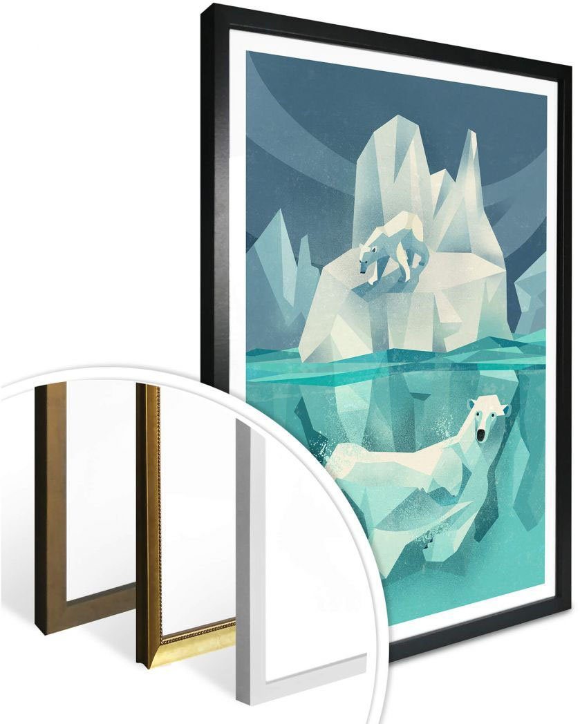 (1 St), Wall-Art Wandbild, Bear, Poster Polar Bild, Wandposter Tiere Poster,