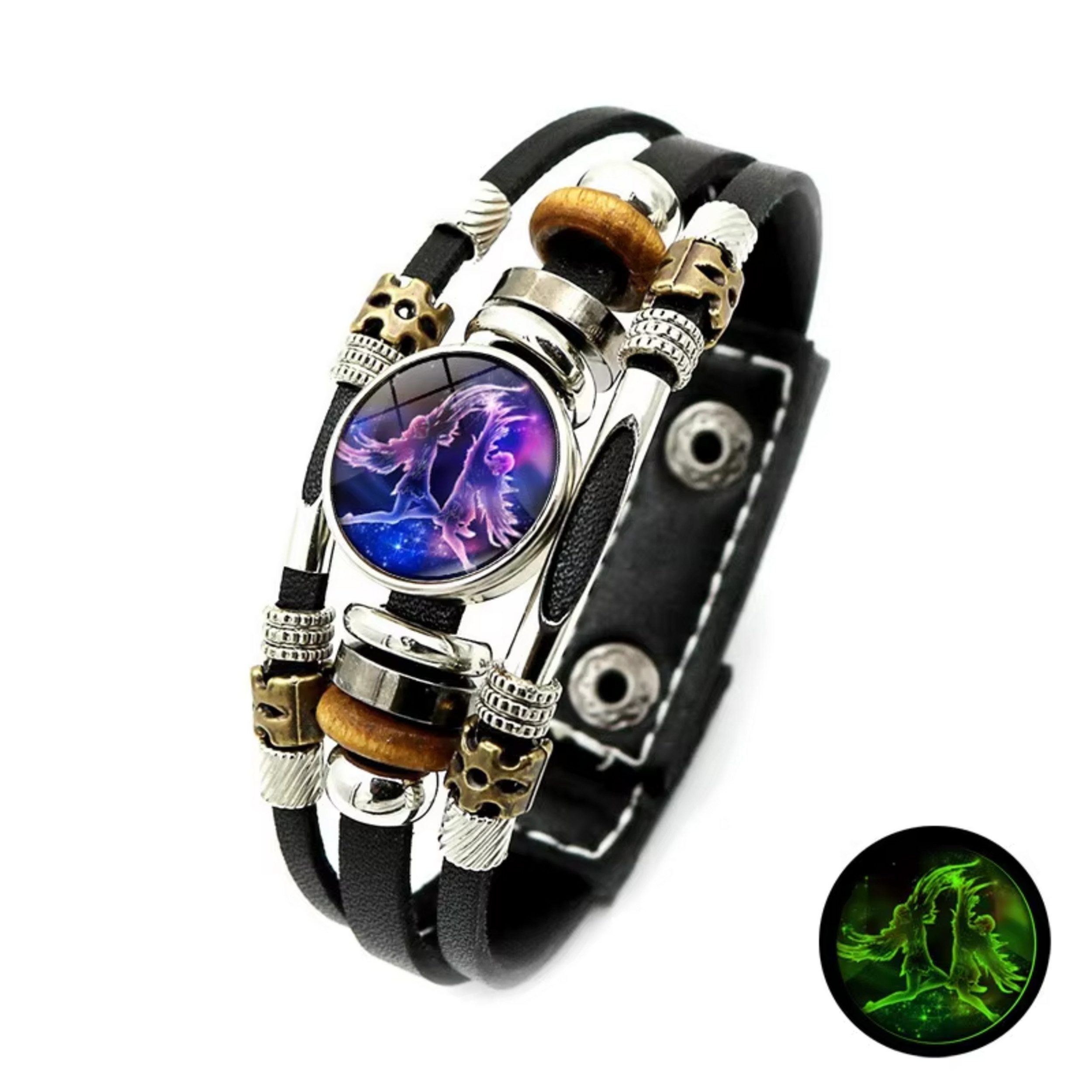 Stelby Armband mit Gravur Armband Sternzeichen Zwillinge mit 3D Gravur im Glas (Weihnachtsgeschenk, Geburtstagsgeschenk, Valentinstaggeschenk, modern, minimalistisch), langlebig, pflegeleicht, unisex