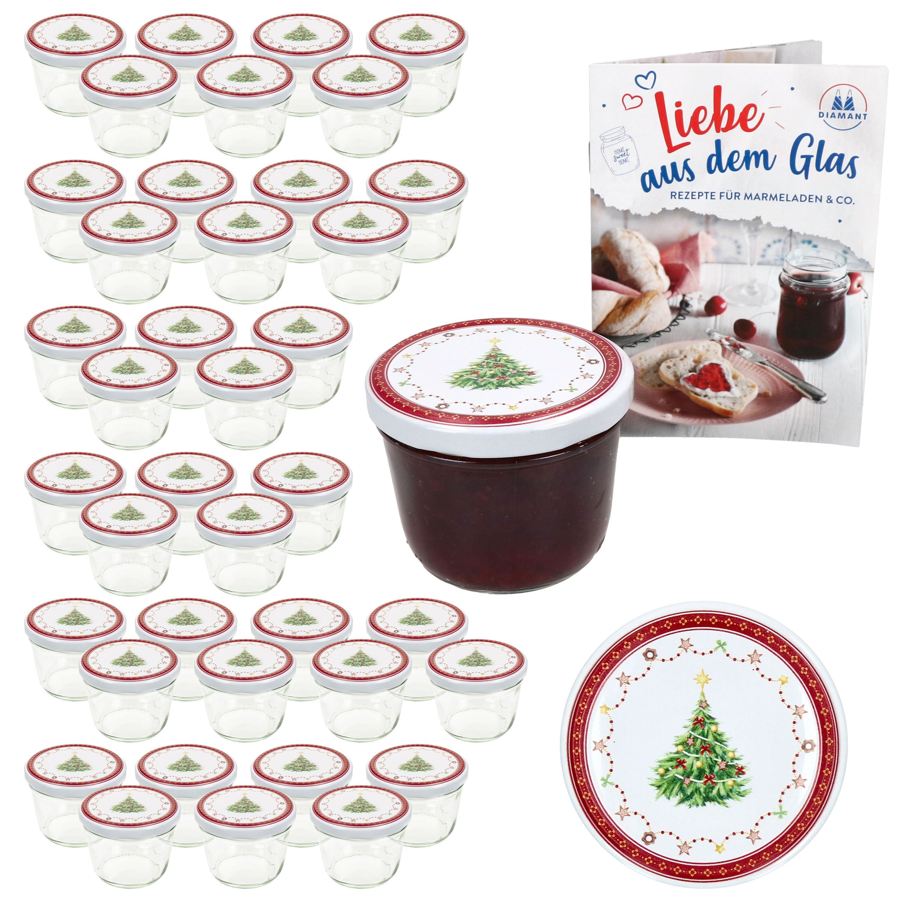 MamboCat Einmachglas 40er Set Sturzglas 230ml Einmachglas + TO-Deckel 82 Weihnachtstraum, Glas