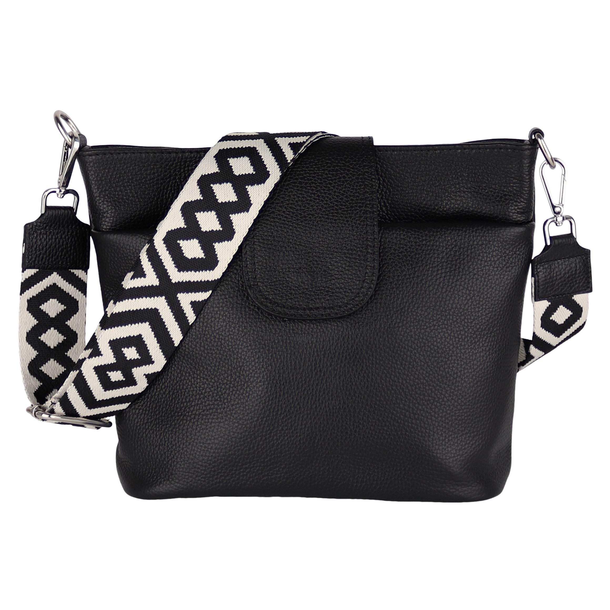 MIRROSI Umhängetasche Damen, Crossbody Bag, Echtleder Made in Italy (1 Tasche mit 1 oder 2 Gurte), verstellbaren Schulterriemen), 30x24,50x9cm (BXHXT) viel Stauraum