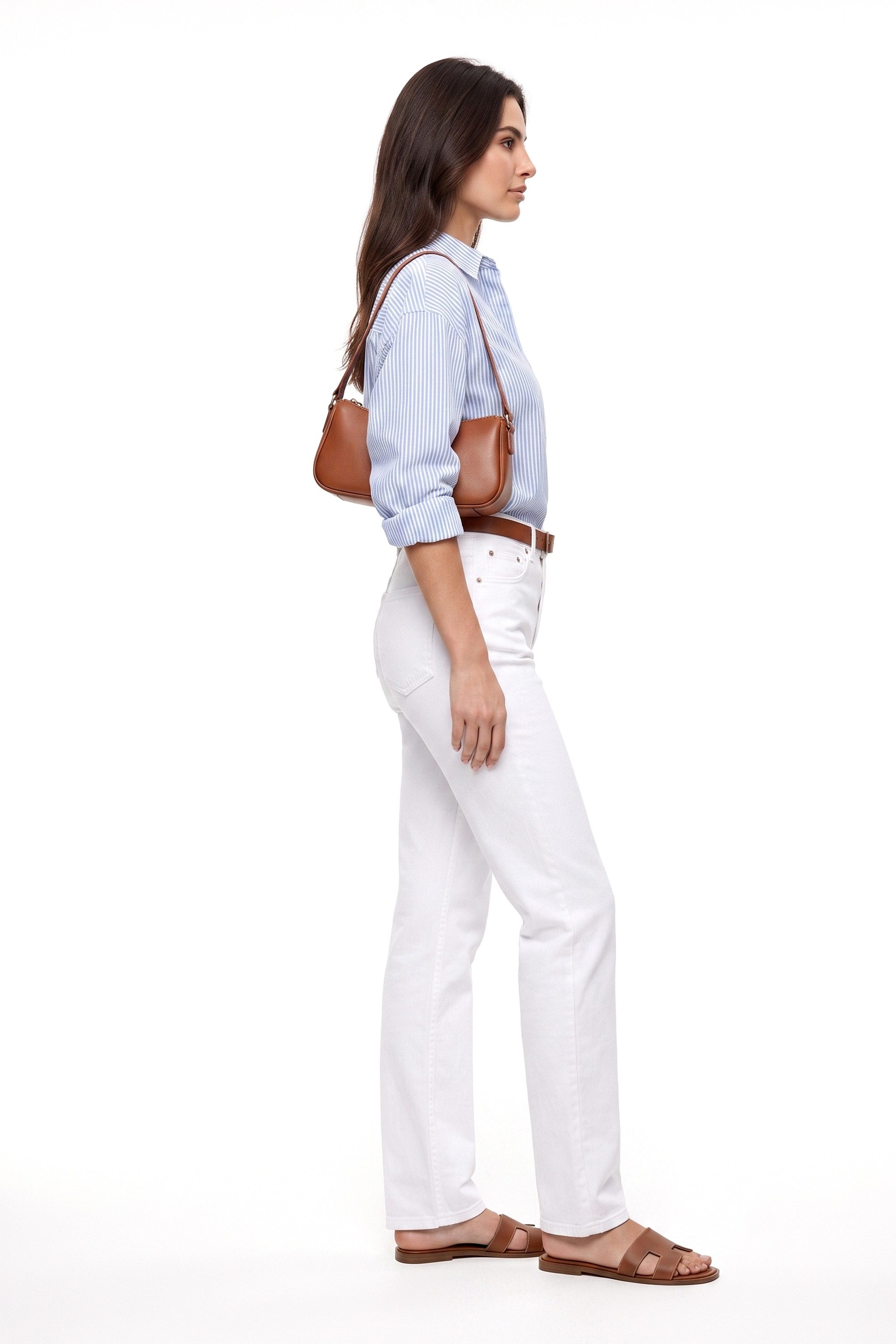 ESRA Regular-fit-Jeans Damen Jeans Straight Leg Stretch Jeans Damen Gerades Bein Jeanshose Straight Jeans Damen Geradeschnitt High Waist Jeanshose bis Übergröße – Bild 4 von 5